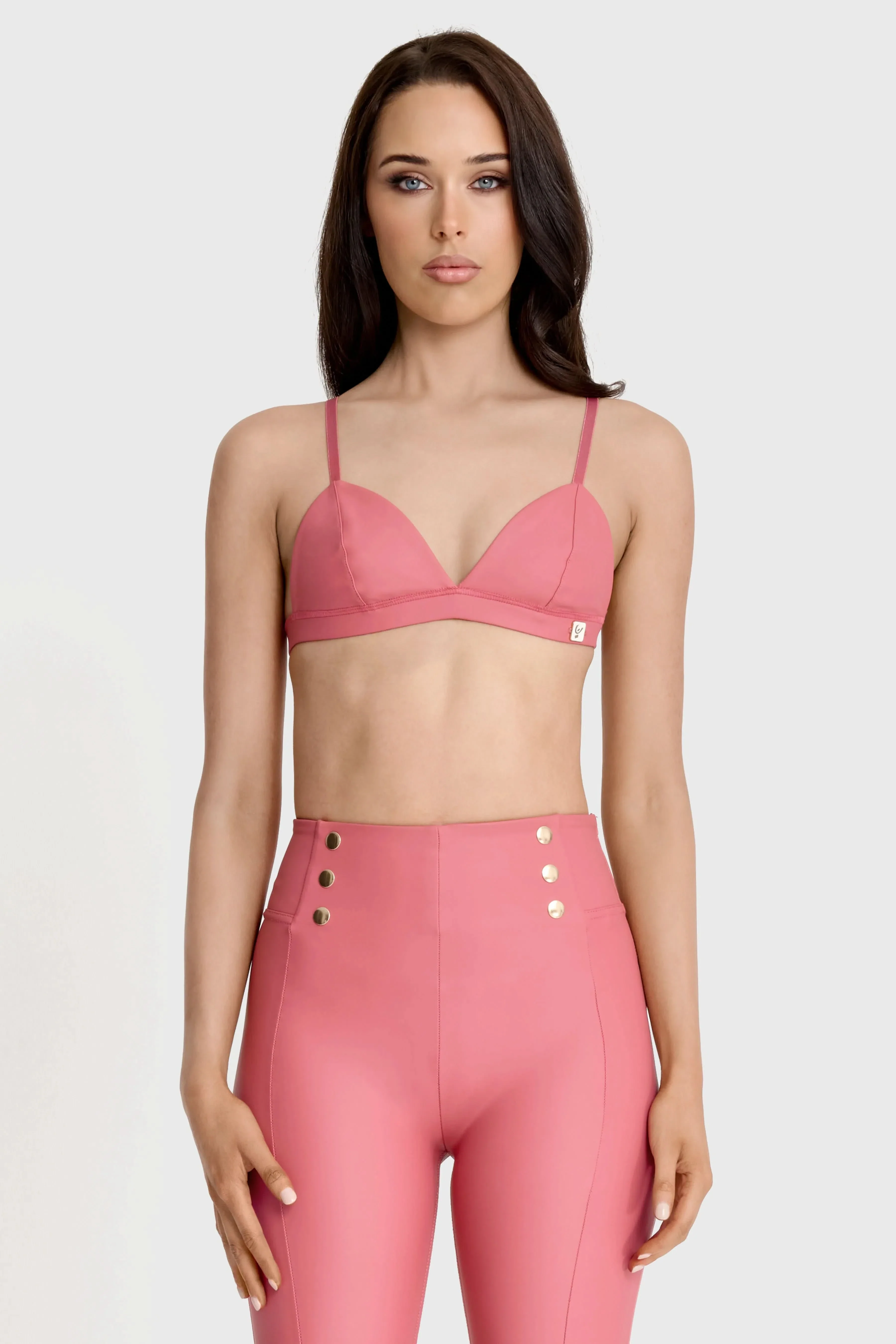Faux Leather Bralette - Rosey Pink - Image 3