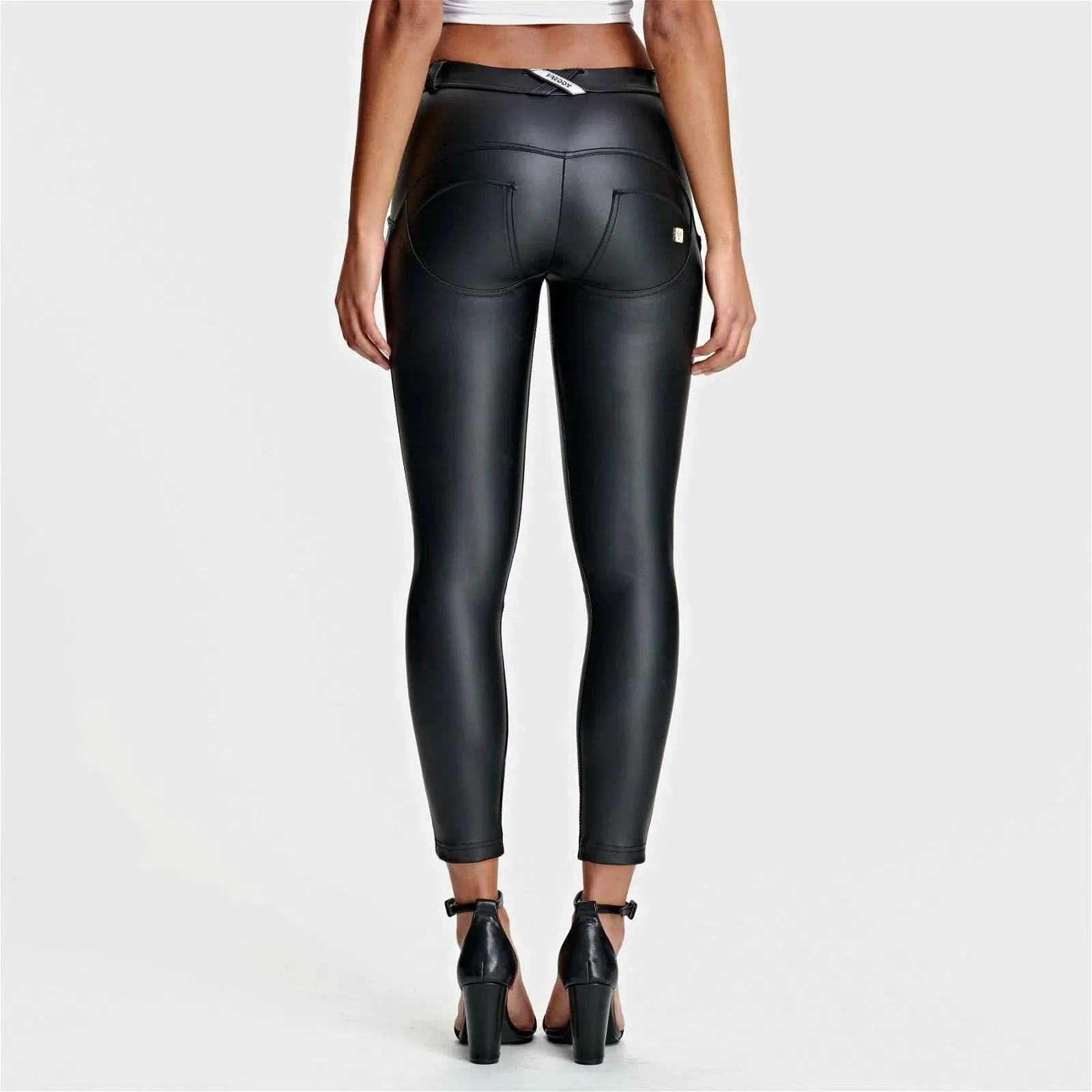 WRUP Faux Leather - Mid Rise - 7/8 Length - Black - Image 5