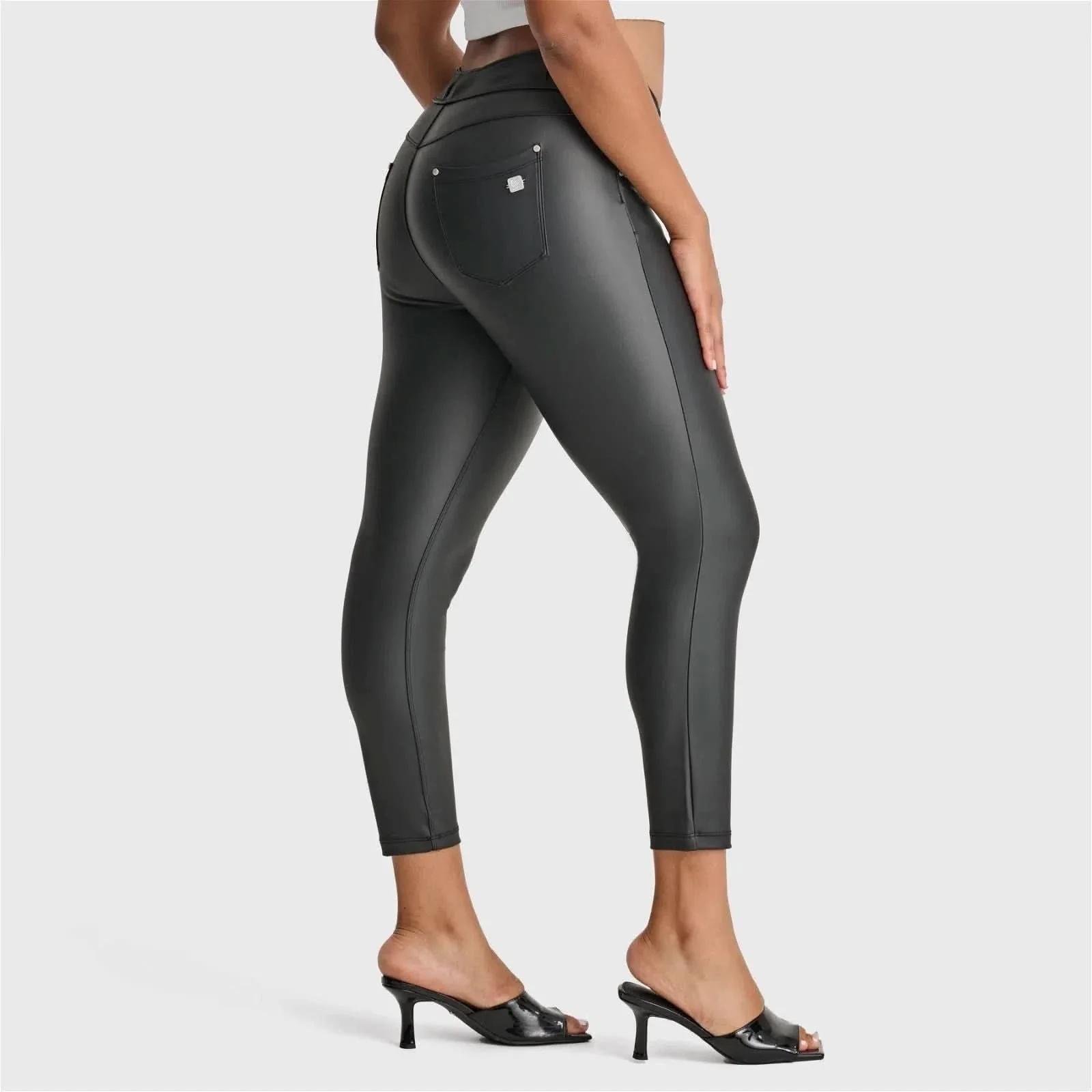 N.O.W® Faux Leather - High Waisted - 7/8 Length - Black - Image 7