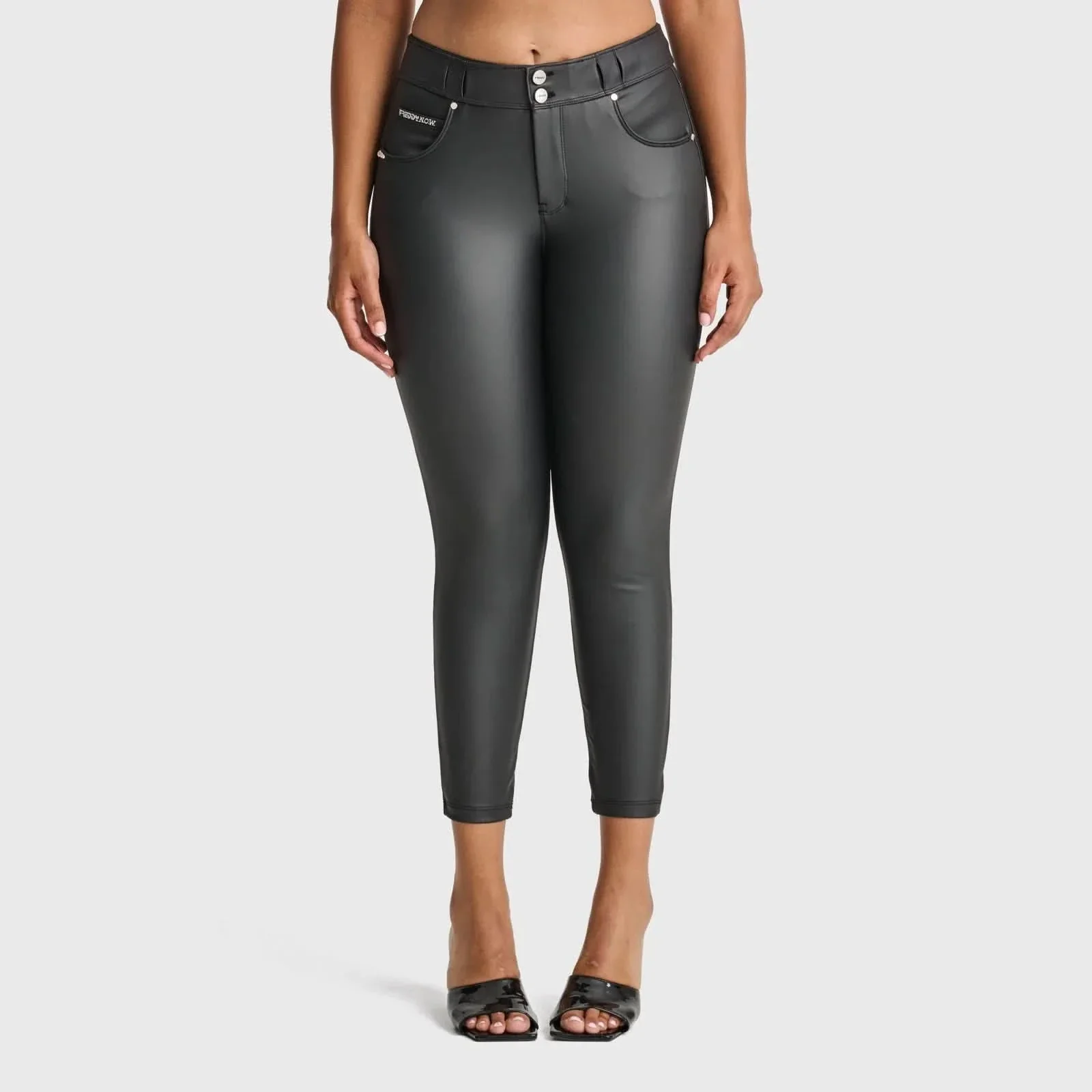 N.O.W® Faux Leather - High Waisted - 7/8 Length - Black - Image 8