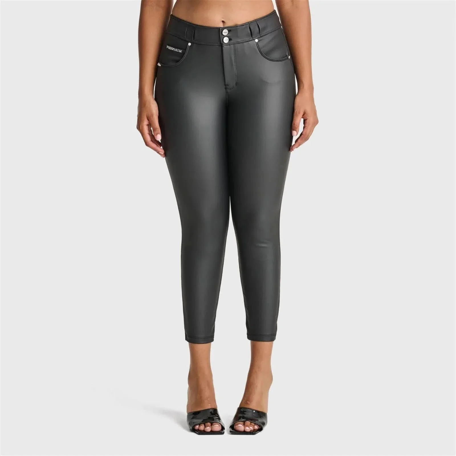 N.O.W® Faux Leather - High Waisted - 7/8 Length - Black - Image 7