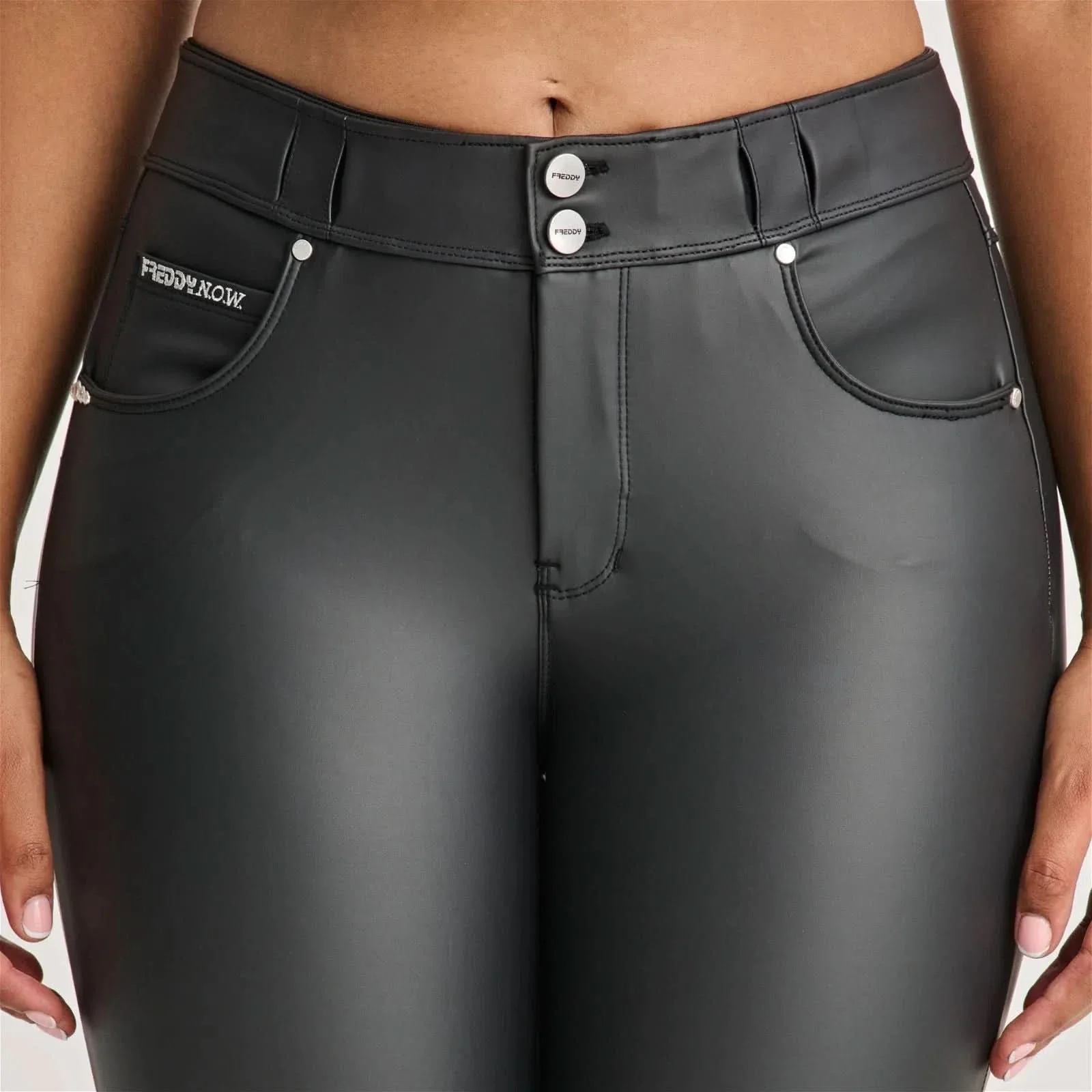 N.O.W® Faux Leather - High Waisted - 7/8 Length - Black - Image 8