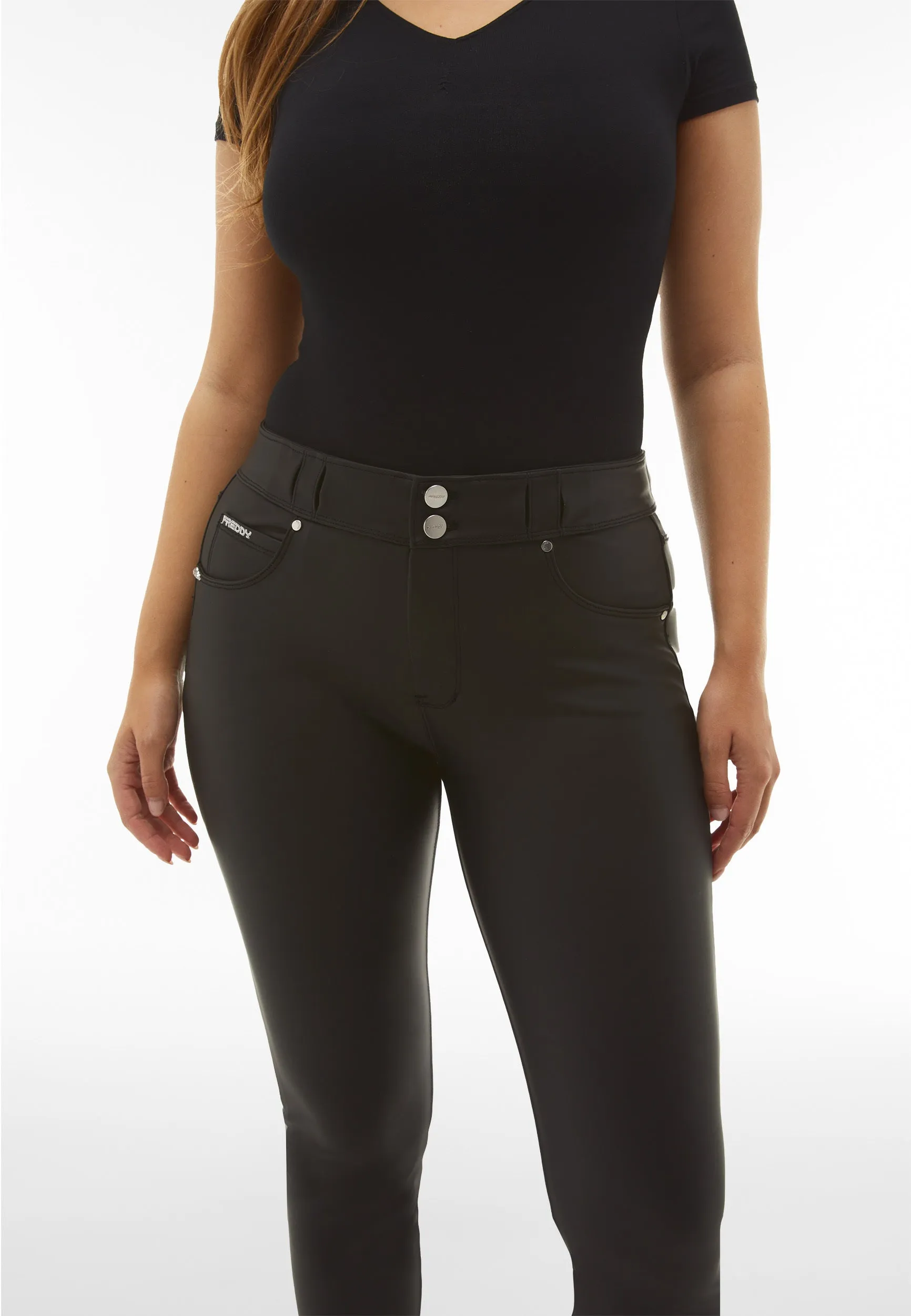 N.O.W® Faux Leather - High Waisted - Full Length - Black - Image 3
