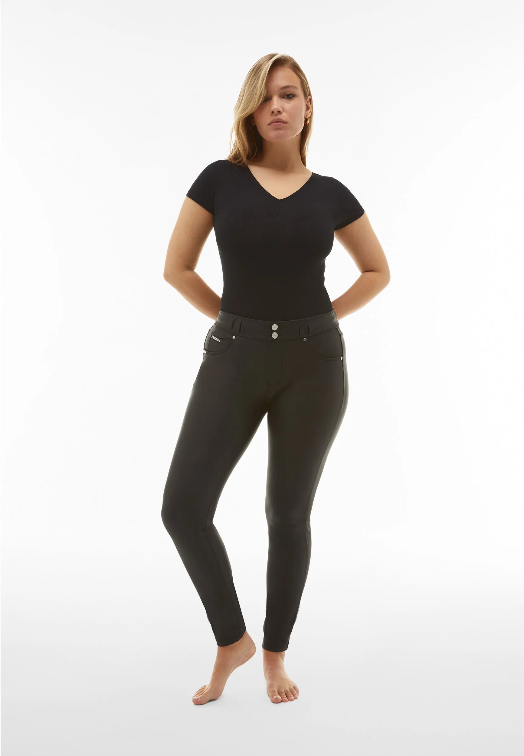 N.O.W® Faux Leather - High Waisted - Full Length - Black - Image 4