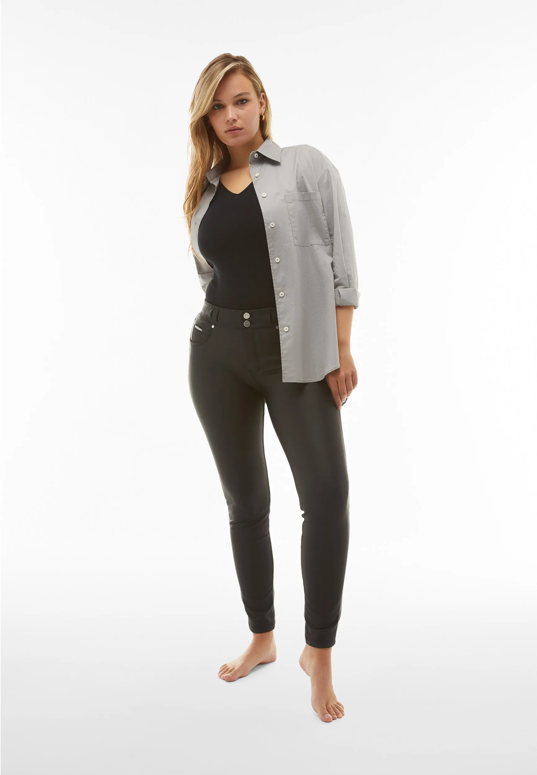 N.O.W® Faux Leather - High Waisted - Full Length - Black - Image 5