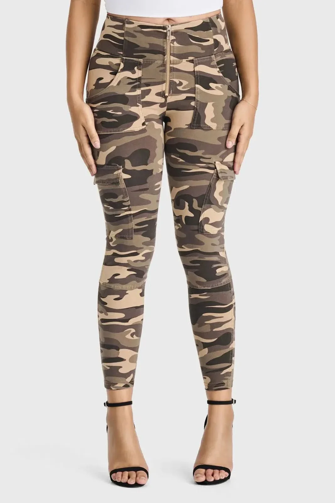 WRUP Cargo Fashion - High Waisted - 7/8 Length - Brown Camo - Image 7