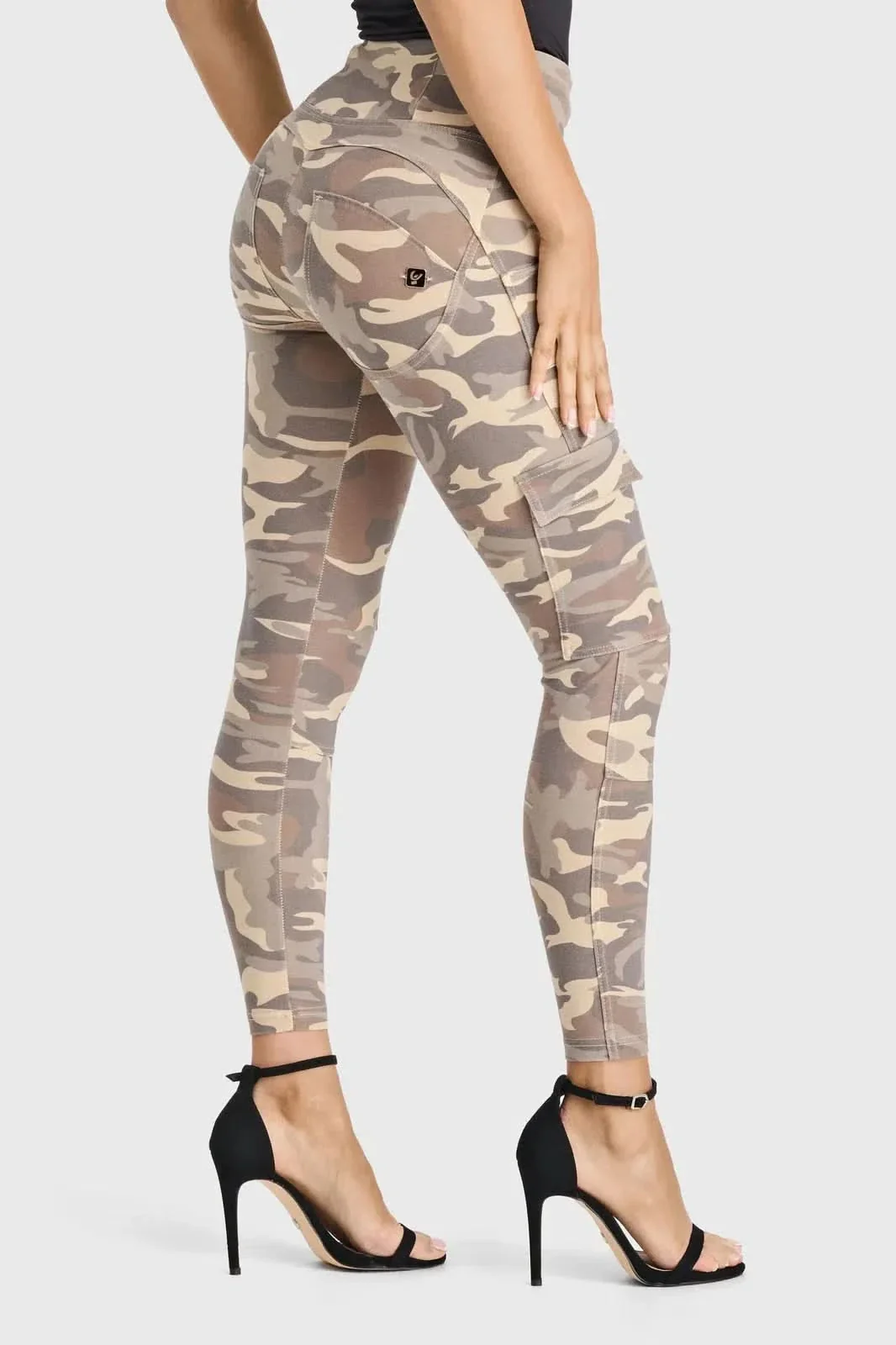 WRUP Cargo Fashion - High Waisted - 7/8 Length - Sand Camo - Image 3