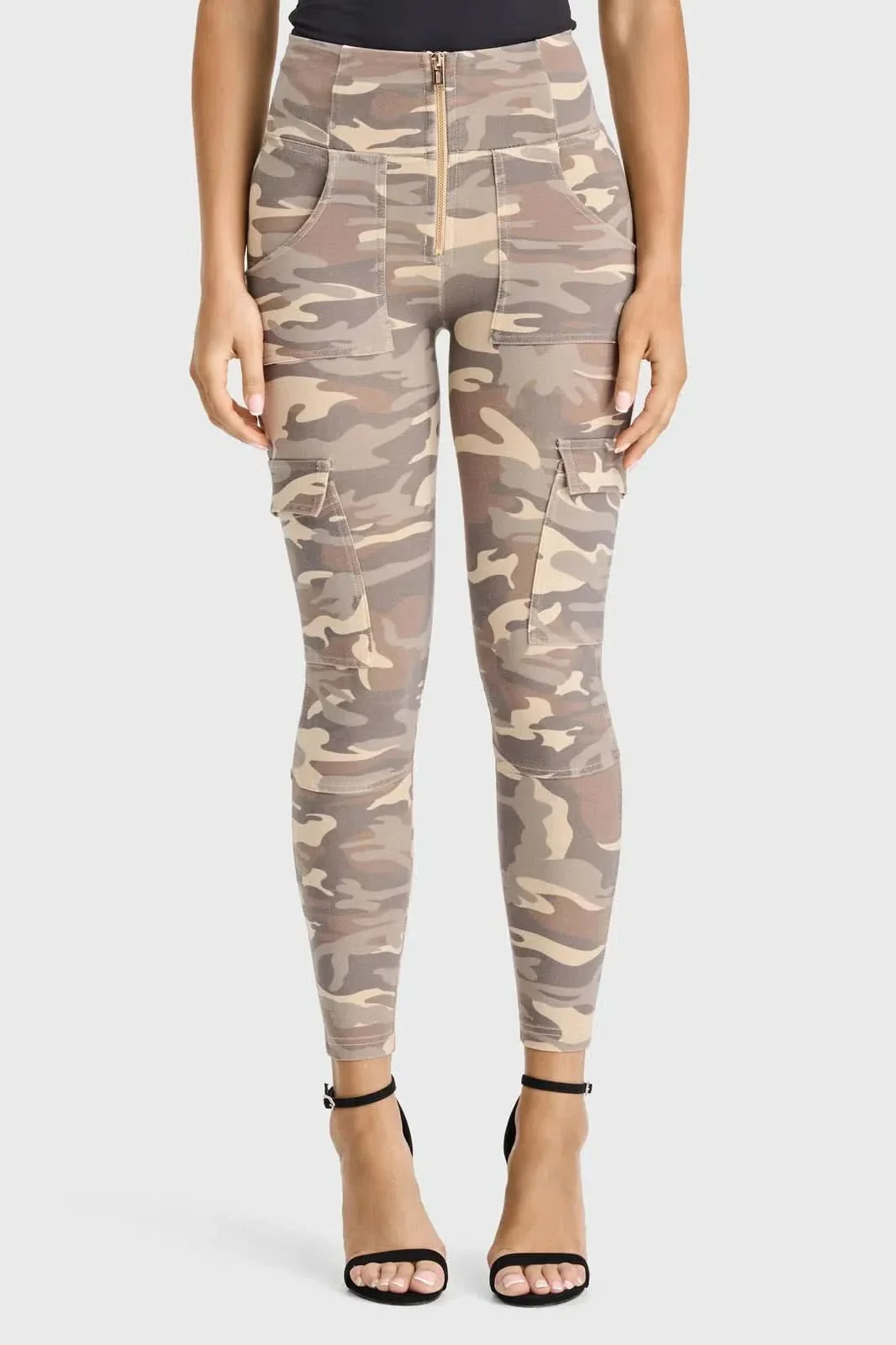 WRUP Cargo Fashion - High Waisted - 7/8 Length - Sand Camo - Image 4