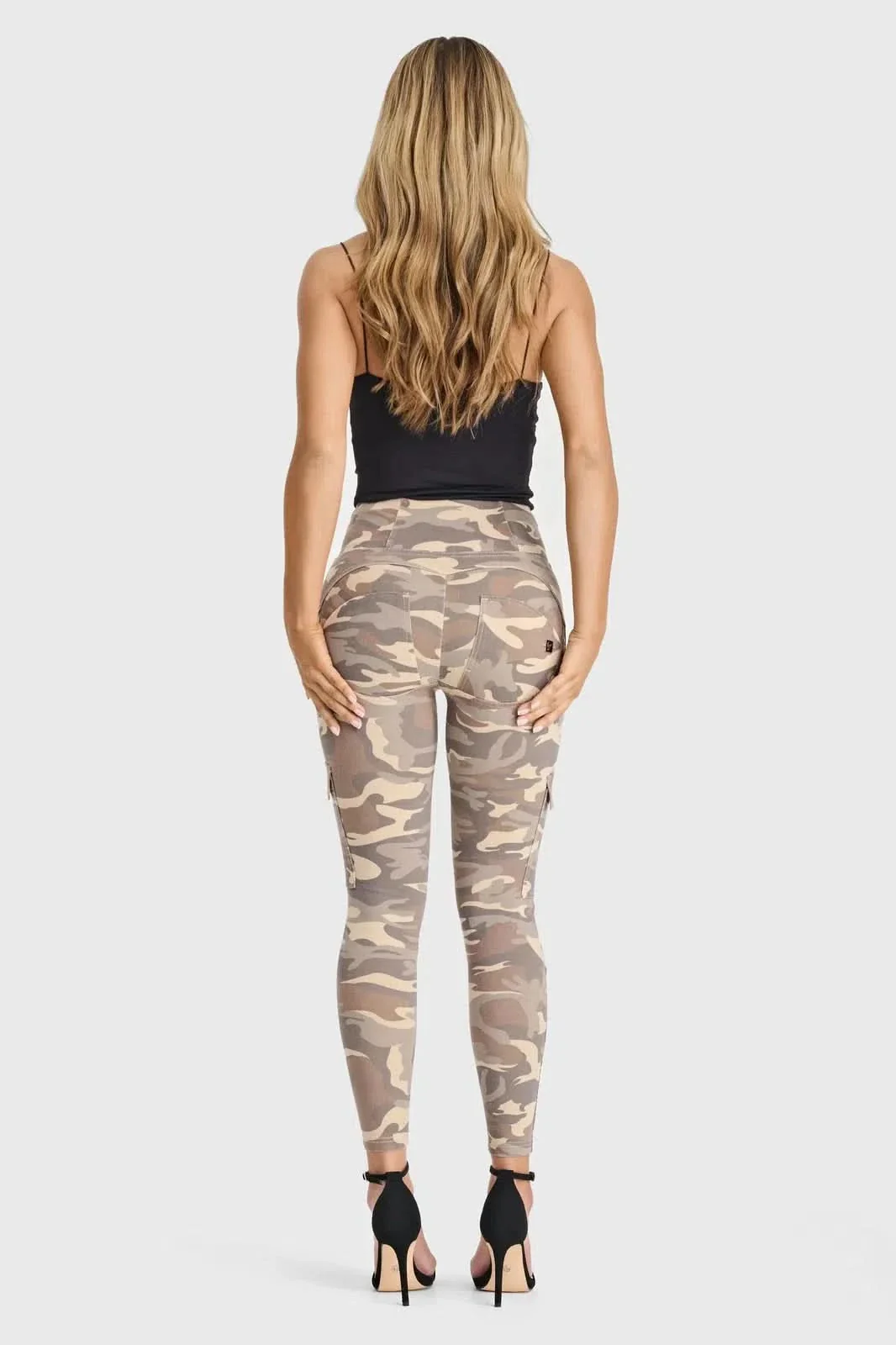 WRUP Cargo Fashion - High Waisted - 7/8 Length - Sand Camo - Image 7