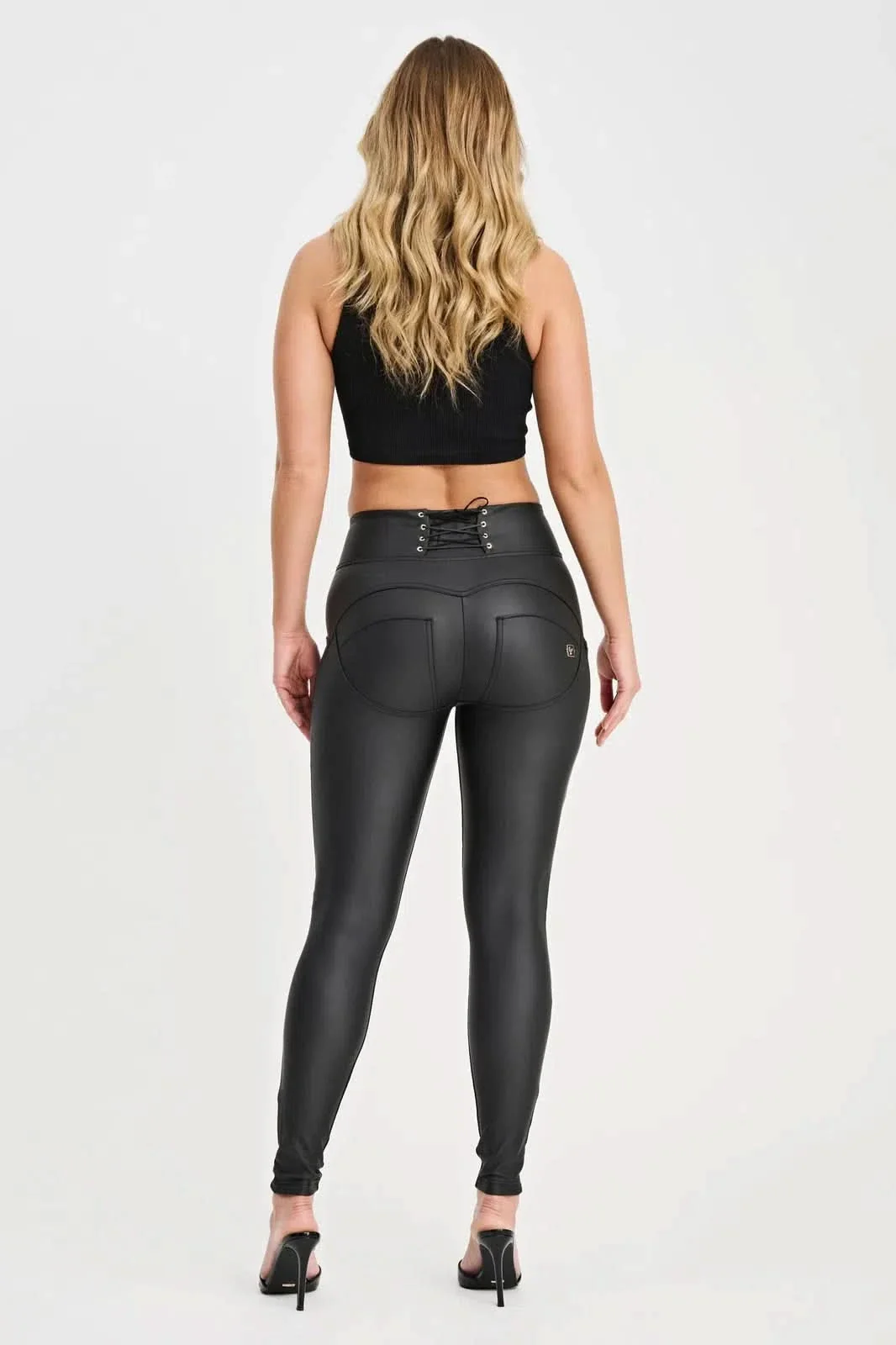 WRUP Corset Faux Leather - High Waisted - Full Length - Black - Image 5