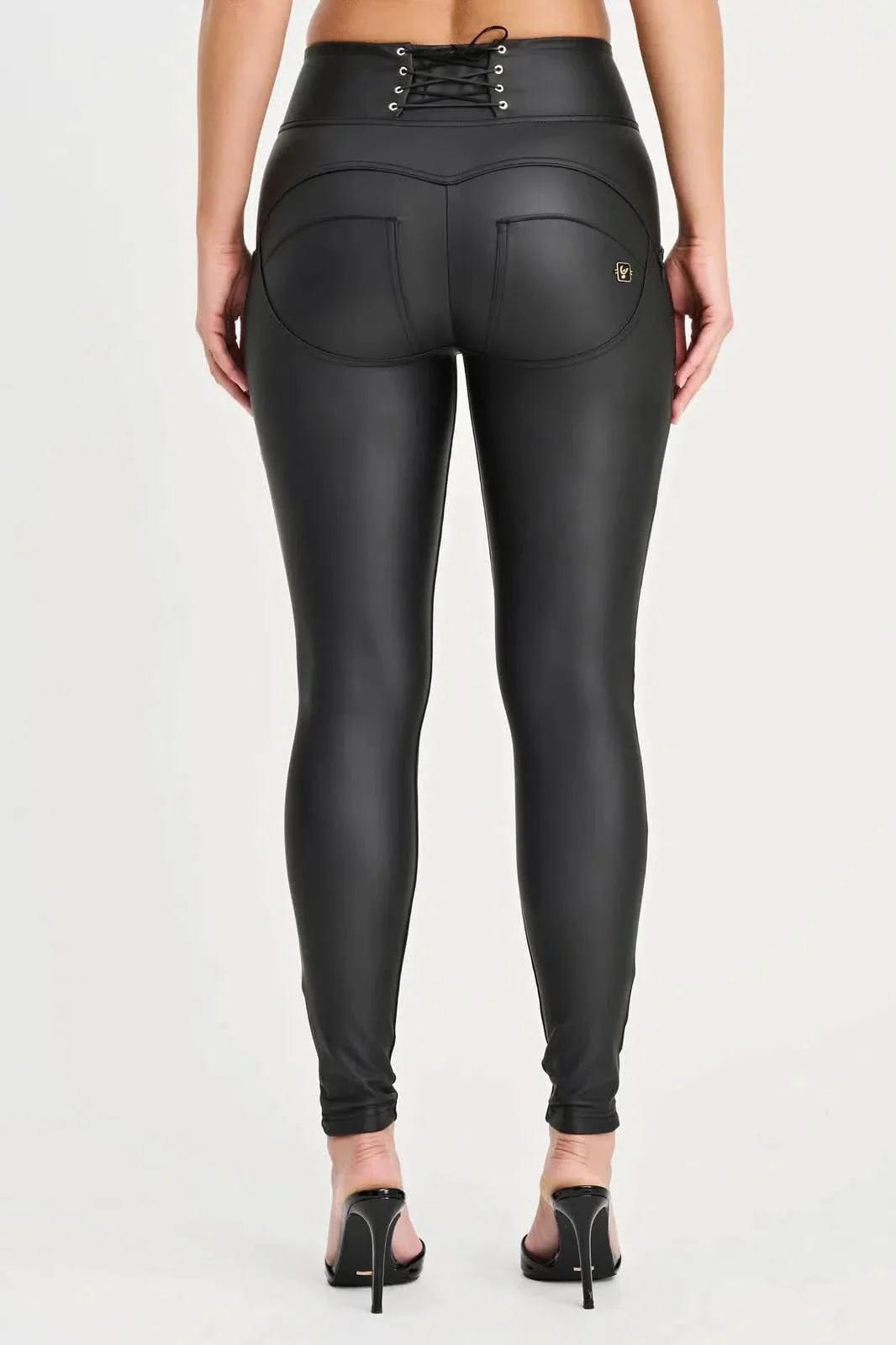 WRUP Corset Faux Leather - High Waisted - Full Length - Black - Image 7