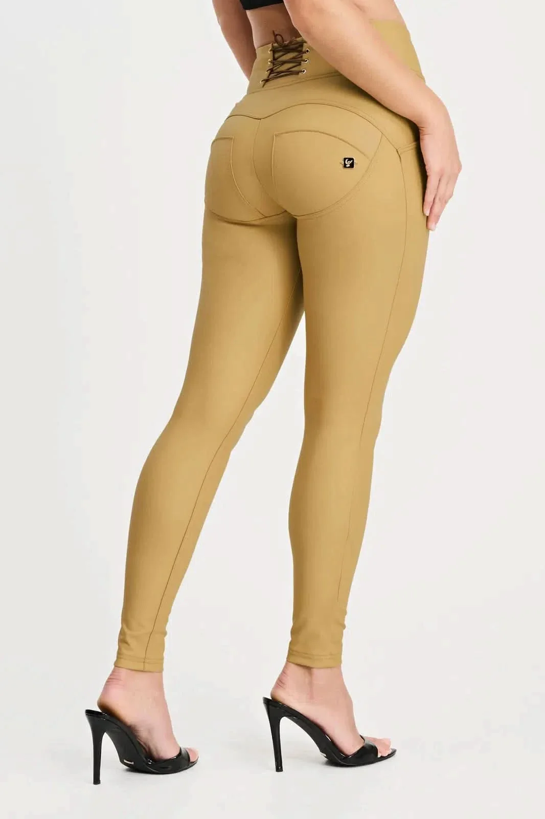WRUP Corset Faux Leather - High Waisted - Full Length - Latte - Image 5