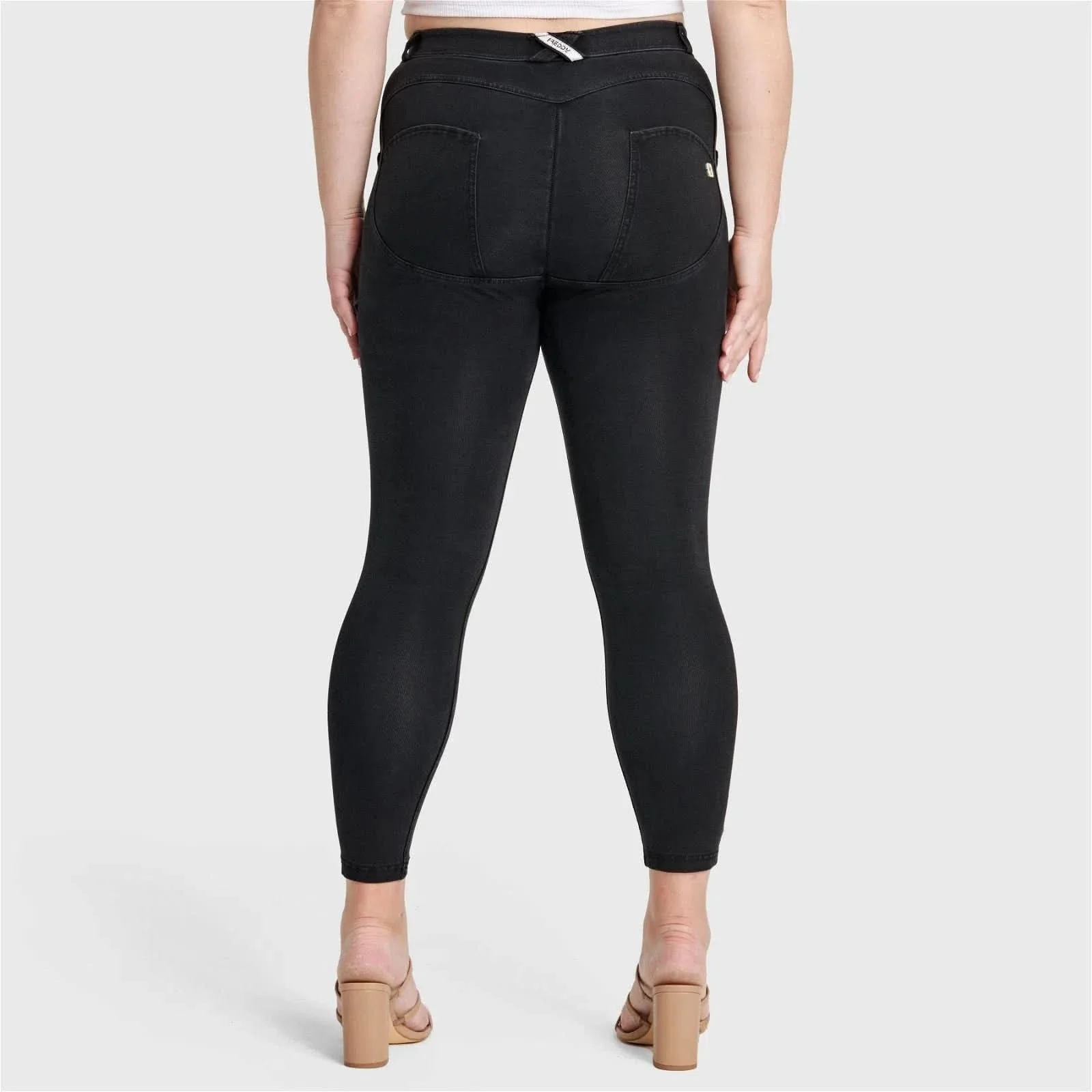 WRUP Curvy Denim - High Waisted - 7/8 Length - Black + Black Stitching - Image 7