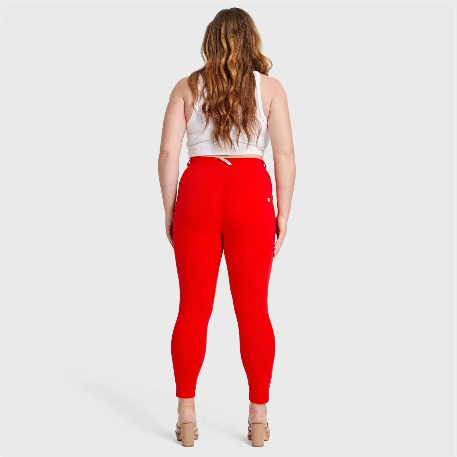 WRUP Curvy Fashion - High Waisted - 7/8 Length - Red - Image 6