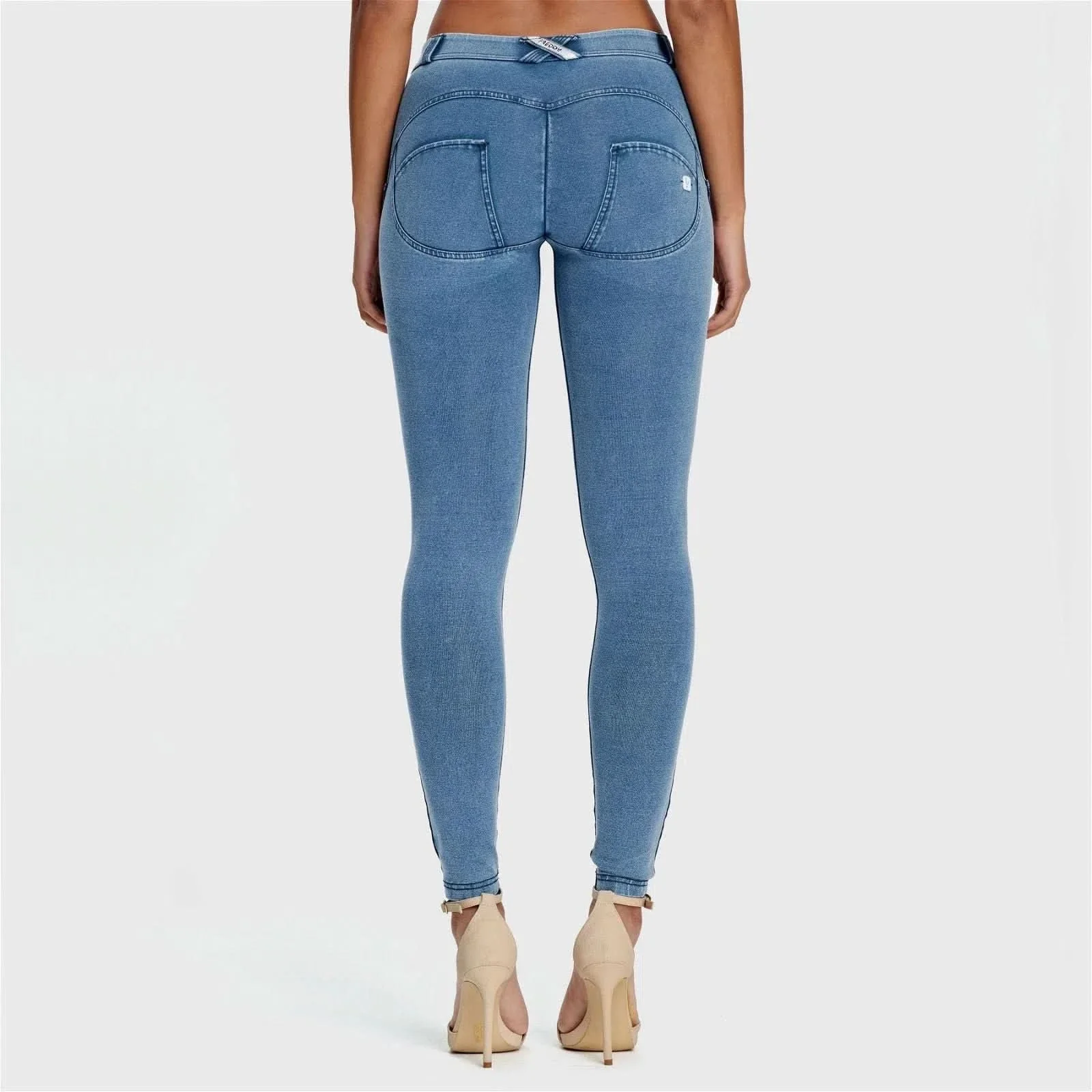 WRUP Denim - Mid Rise - 7/8 Length - Light Blue + Blue Stitching - Image 5