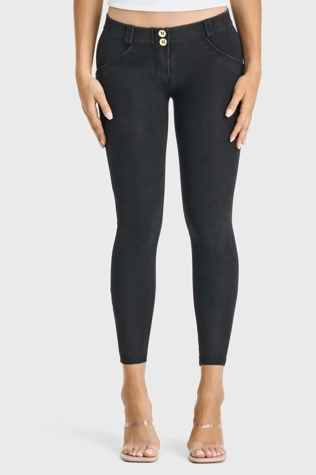 WRUP Denim - Low Rise - Full Length - Black + Black Stitching - Image 4