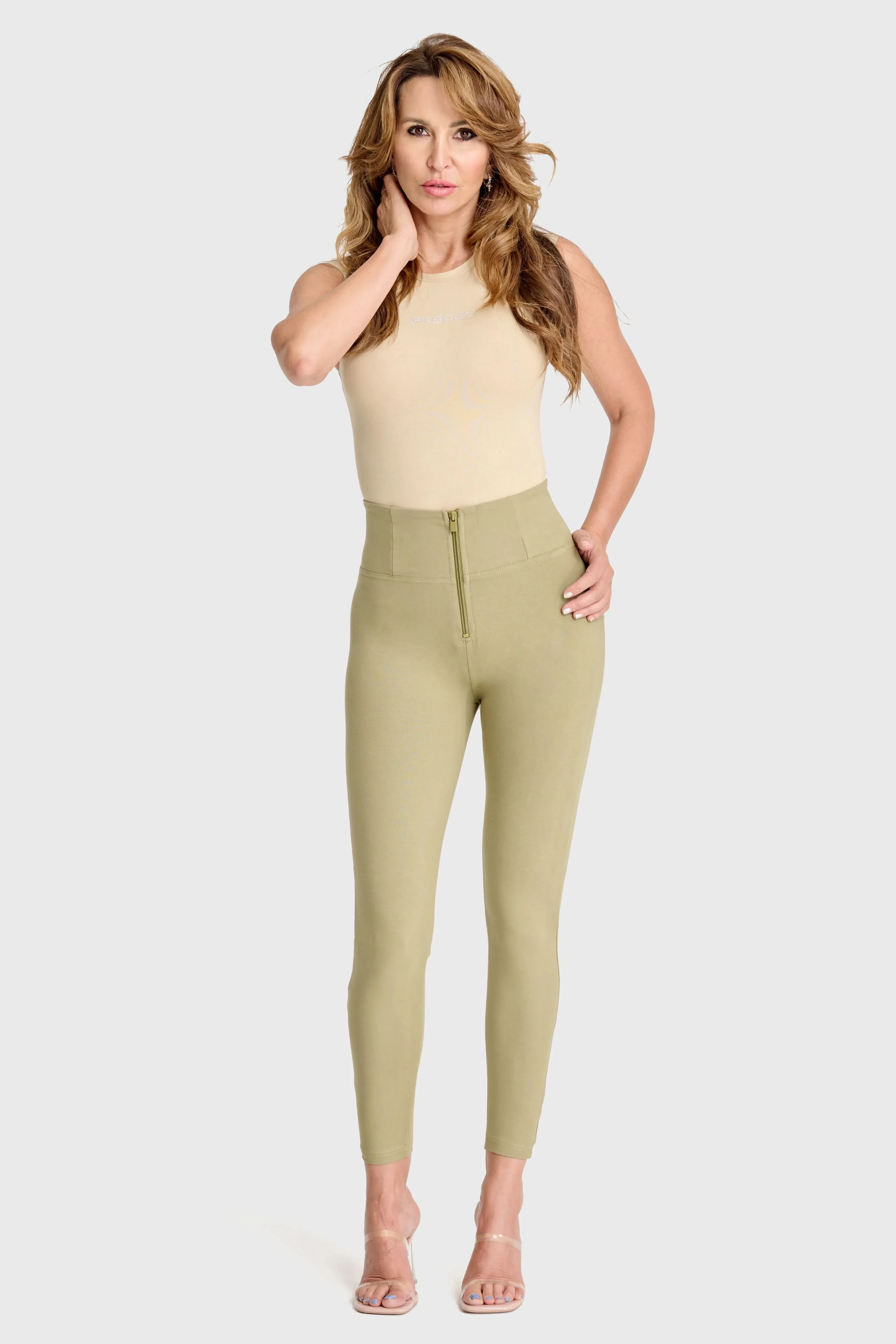 WRUP Fashion - High Waisted - 7/8 Length - Sage Green - Image 2