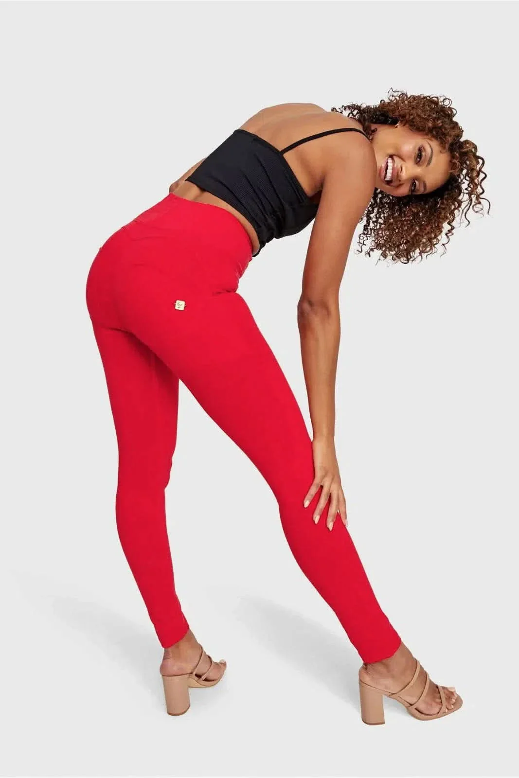 WRUP Fashion - High Waisted - Full Length - Red - Image 3