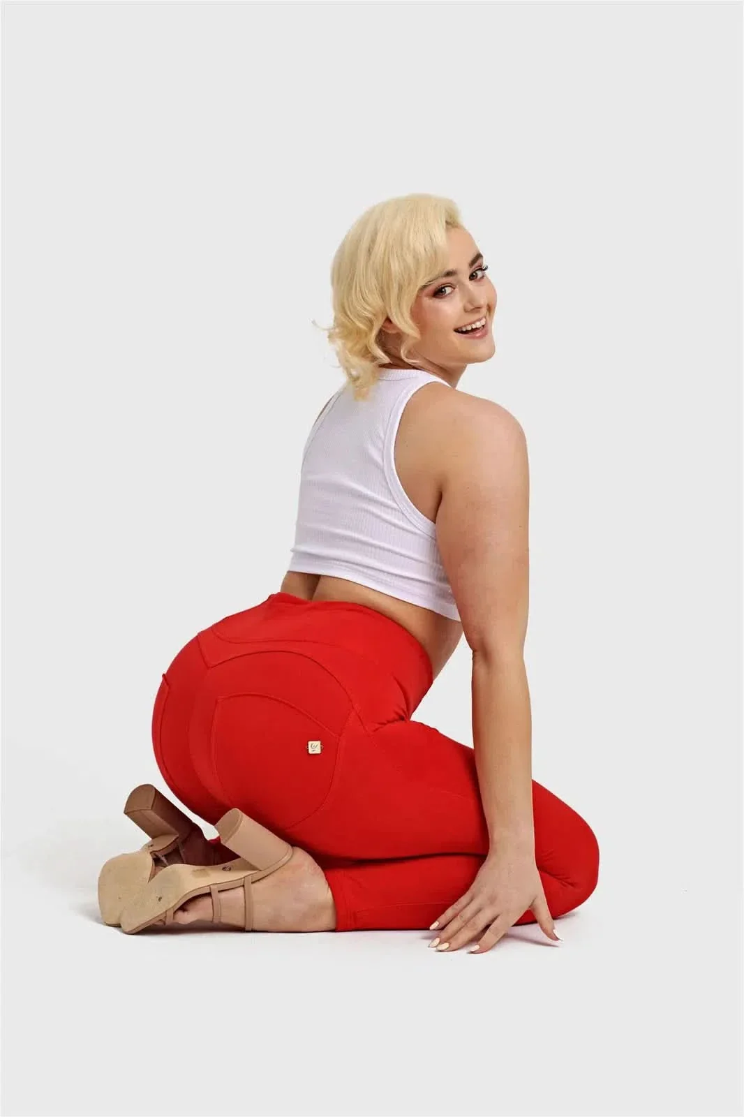 WRUP Fashion - High Waisted - Full Length - Red - Image 12