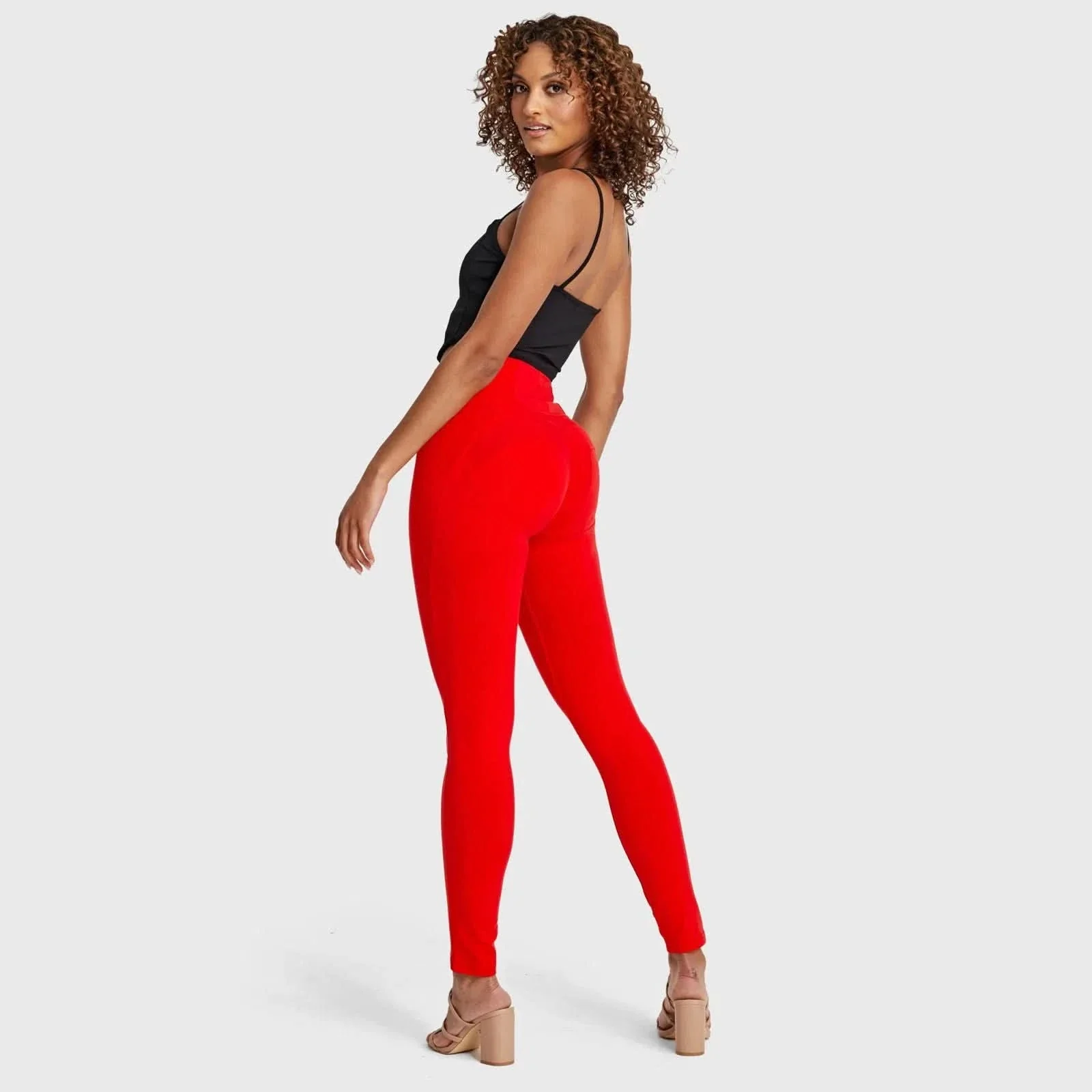 WRUP Fashion - High Waisted - Full Length - Red - Image 6