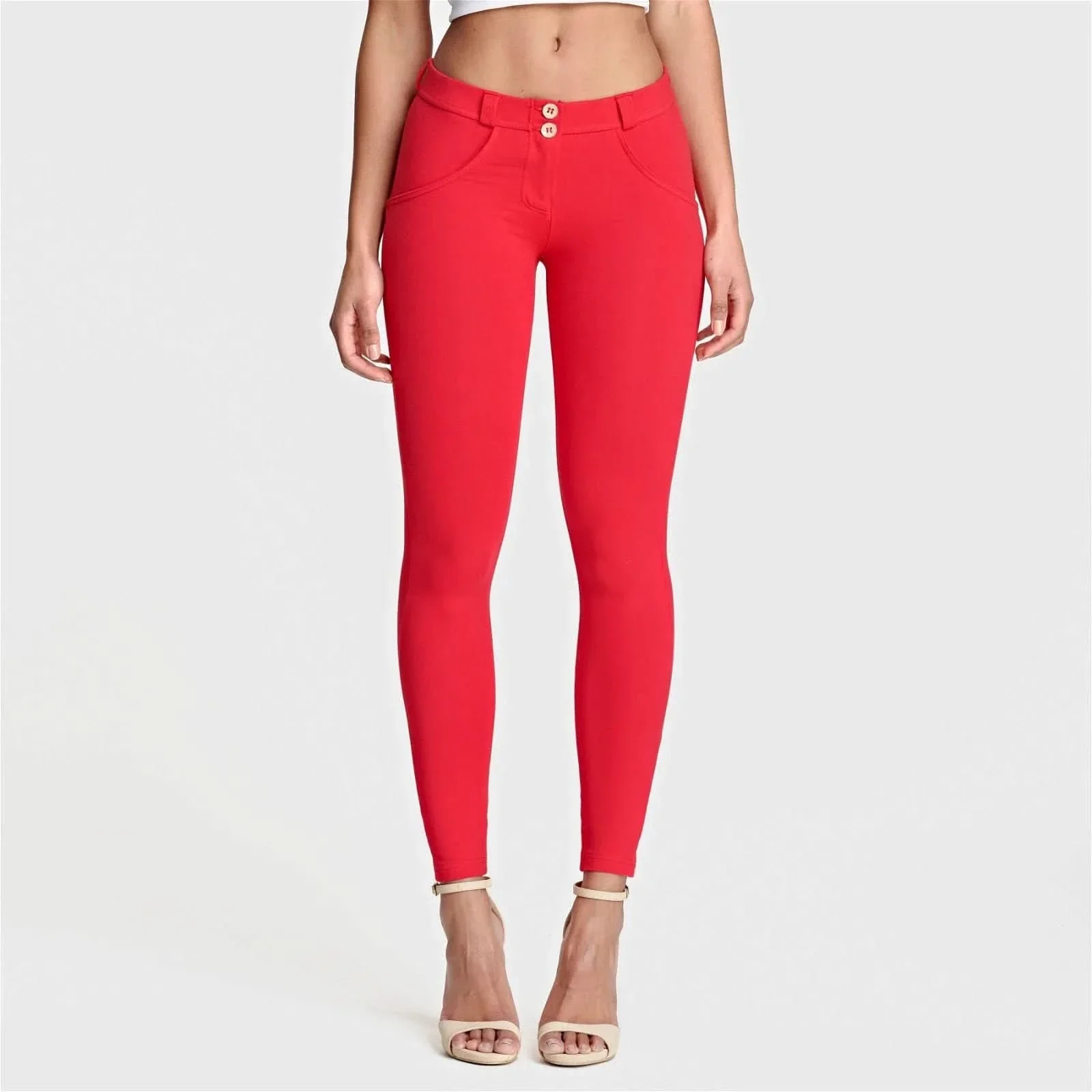 WRUP Fashion - Mid Rise - Full Length - Red - Image 3