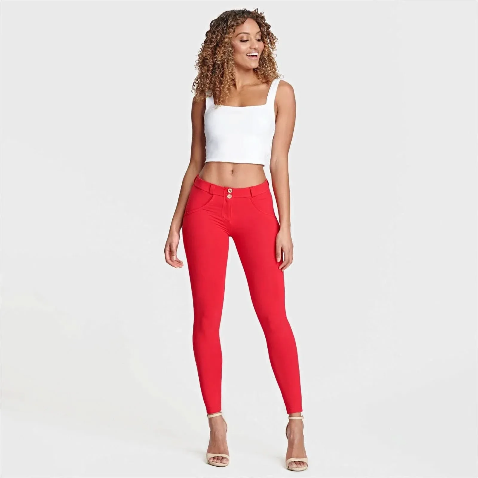 WRUP Fashion - Mid Rise - Full Length - Red - Image 7