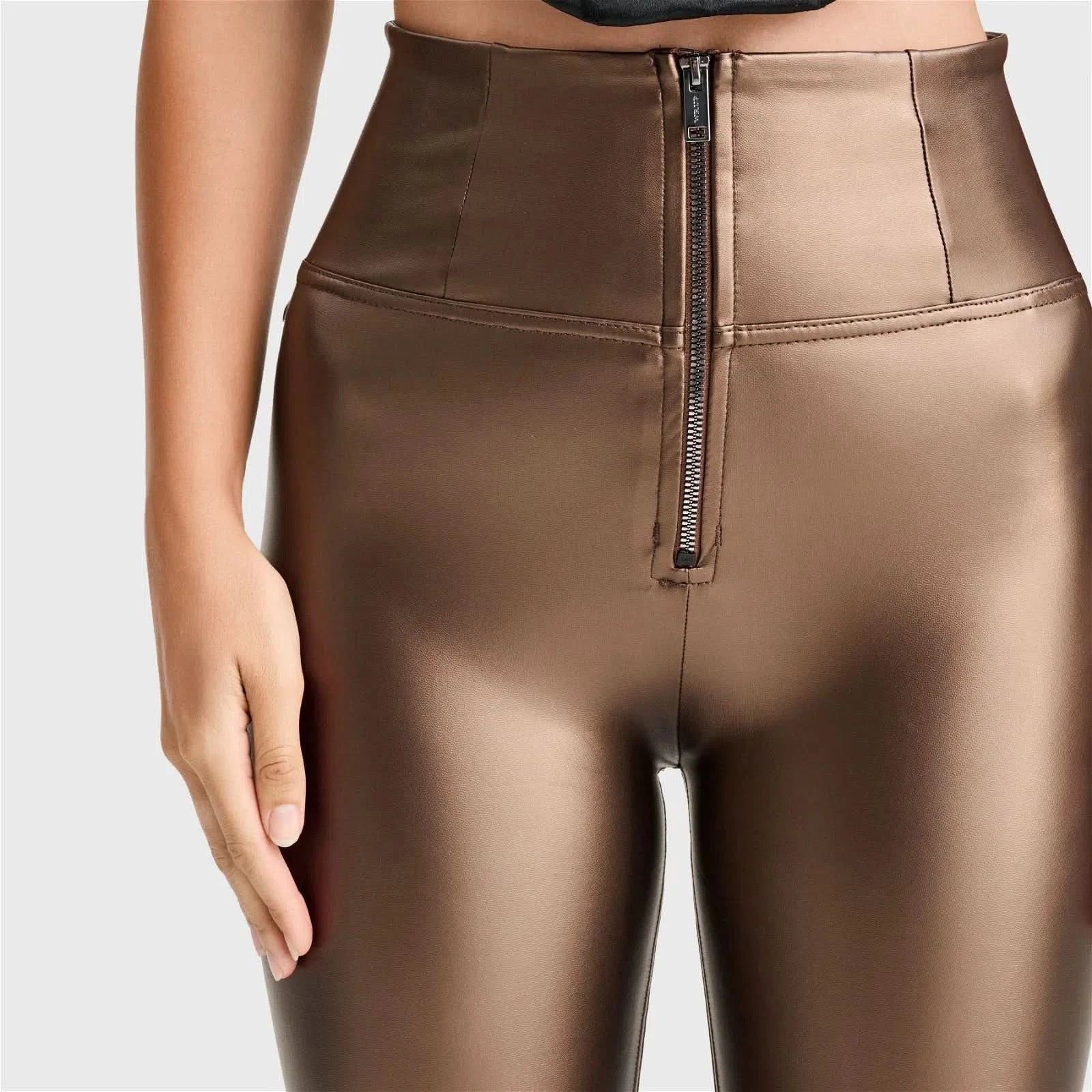 WRUP Faux Leather - Super High Waisted - Full Length - Bronze - Image 10