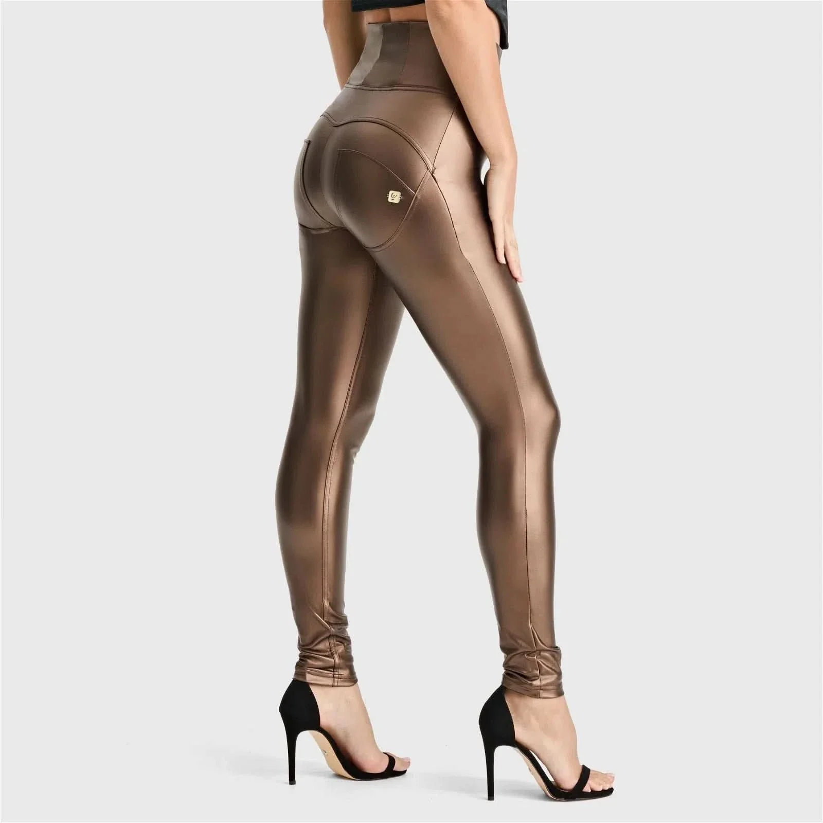 WRUP Faux Leather - Super High Waisted - Full Length - Bronze - Image 4