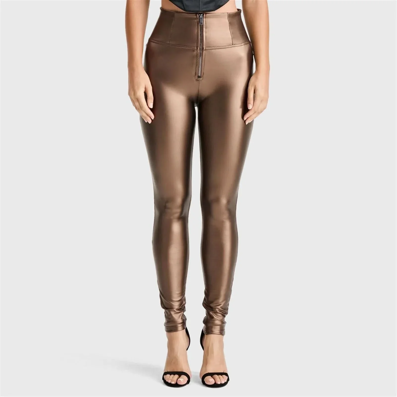 WRUP Faux Leather - Super High Waisted - Full Length - Bronze - Image 5
