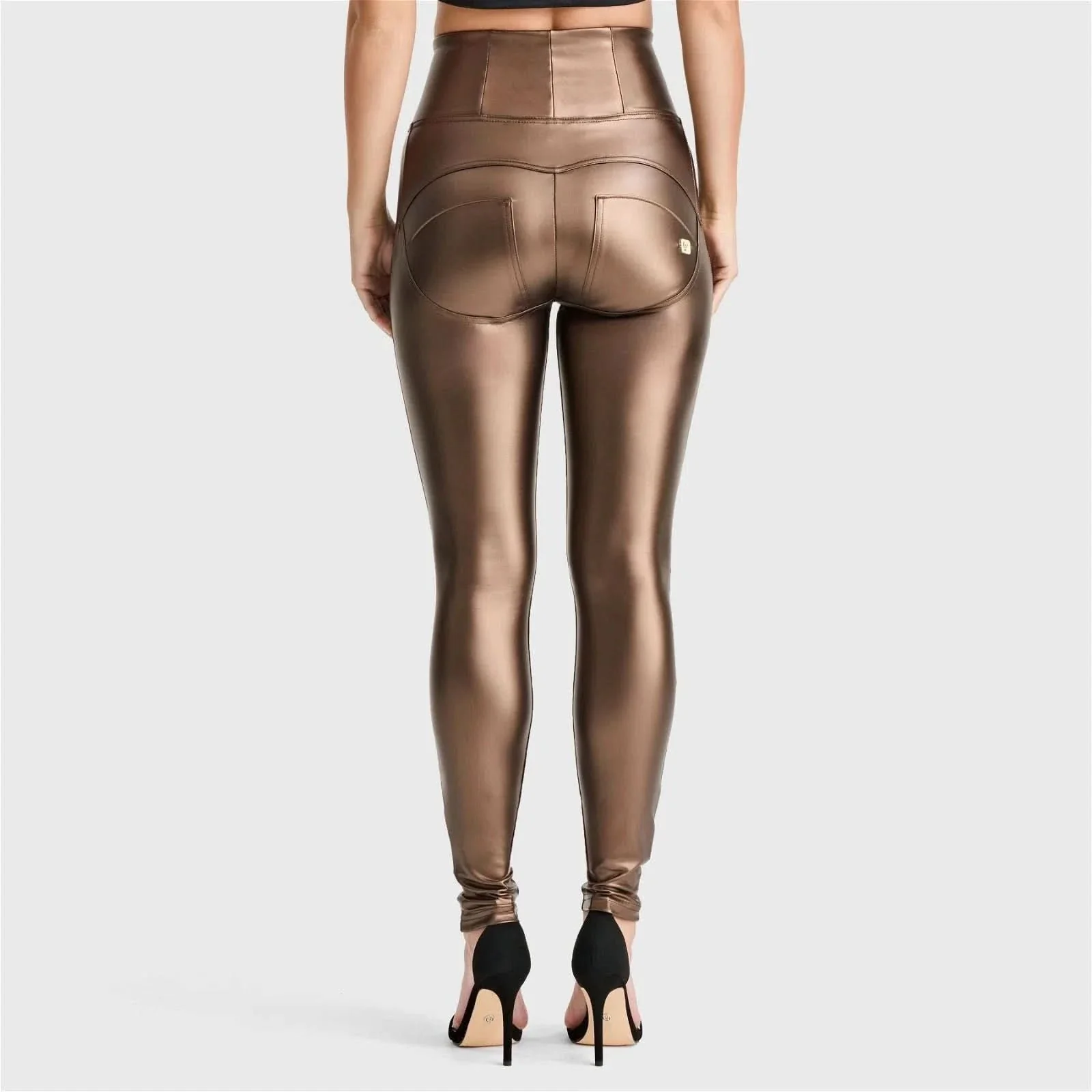 WRUP Faux Leather - Super High Waisted - Full Length - Bronze - Image 6