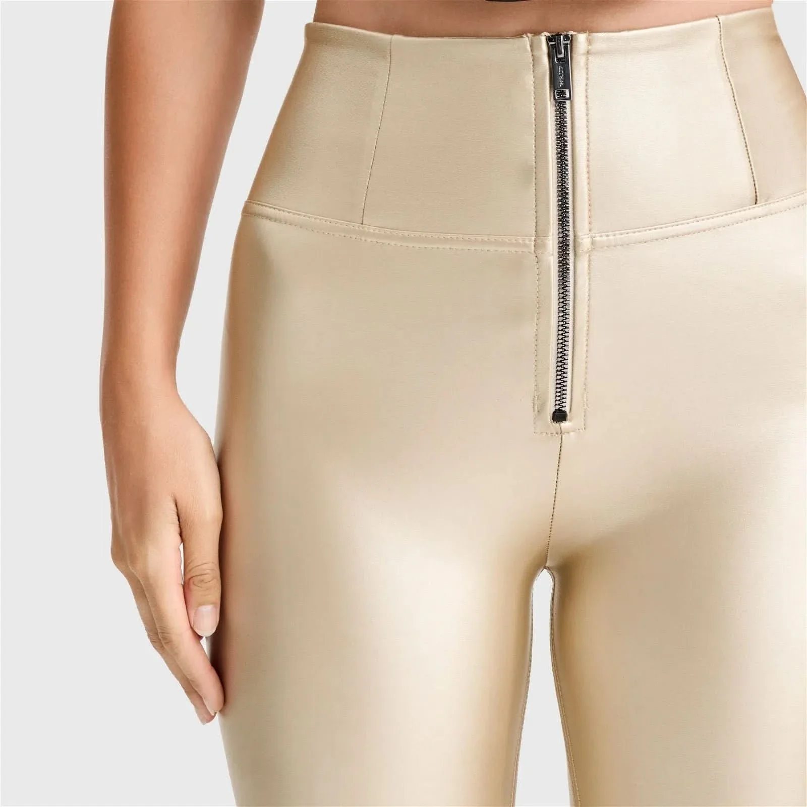 WRUP Faux Leather - Super High Waisted - Full Length - Gold - Image 8