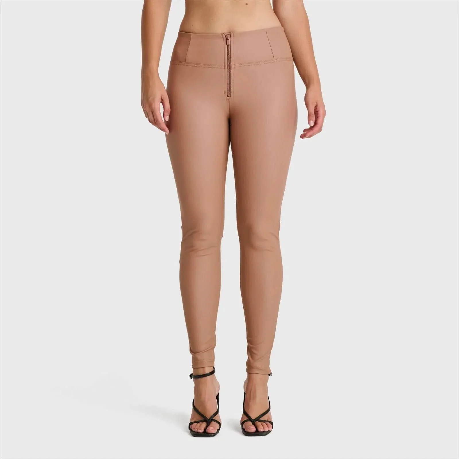 WRUP Faux Leather - High Waisted - Full Length - Mocha - Image 5