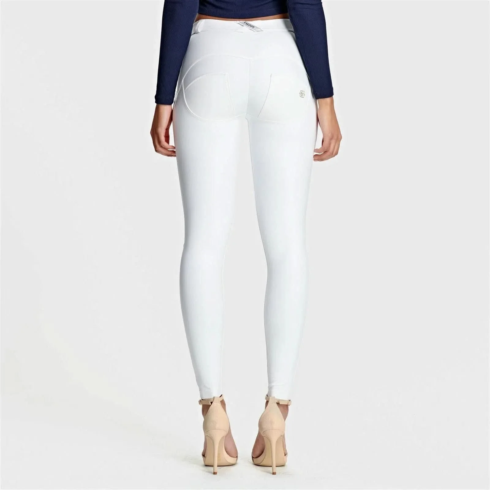 WRUP Faux Leather - Mid Rise - Full Length - White - Image 3