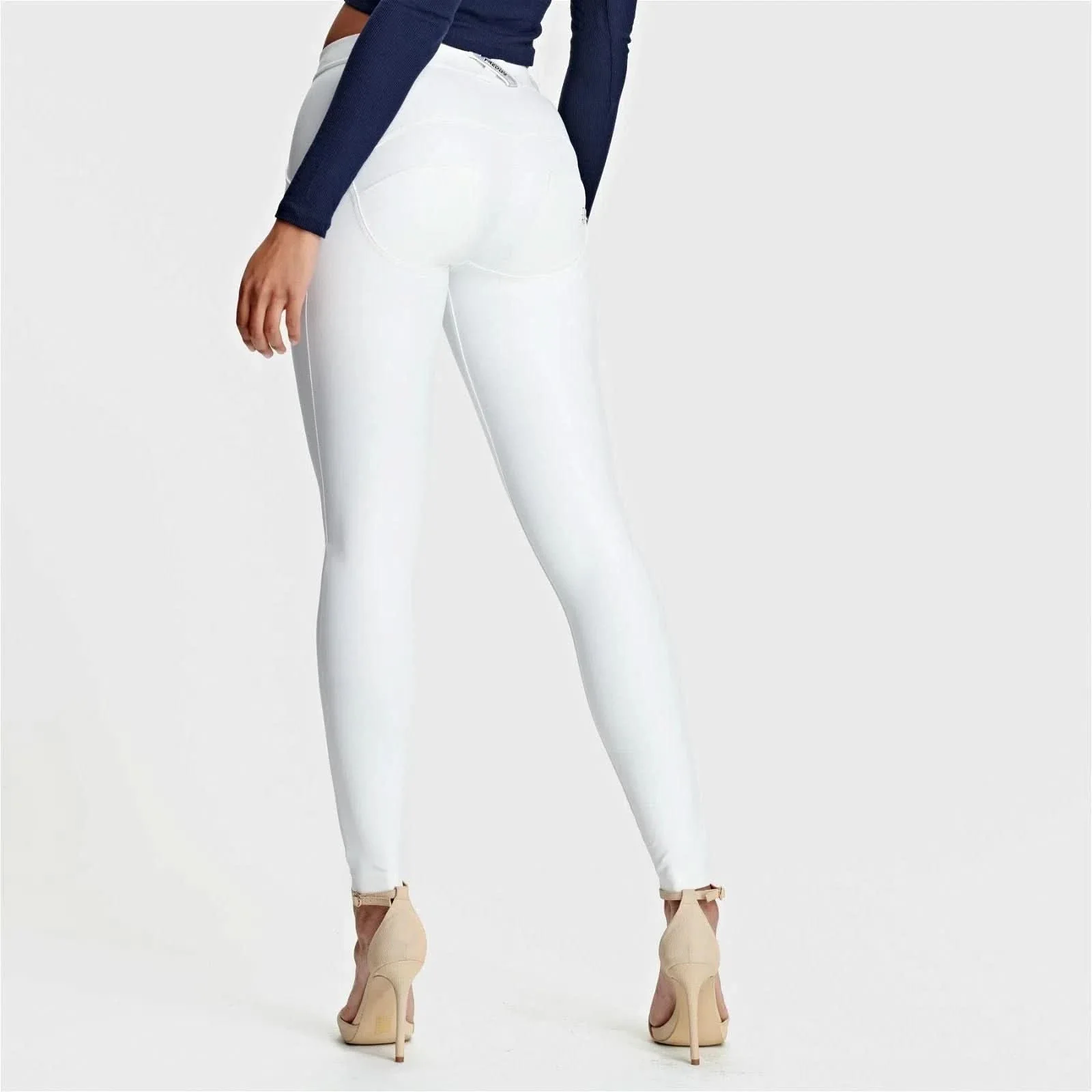 WRUP Faux Leather - Mid Rise - Full Length - White - Image 4