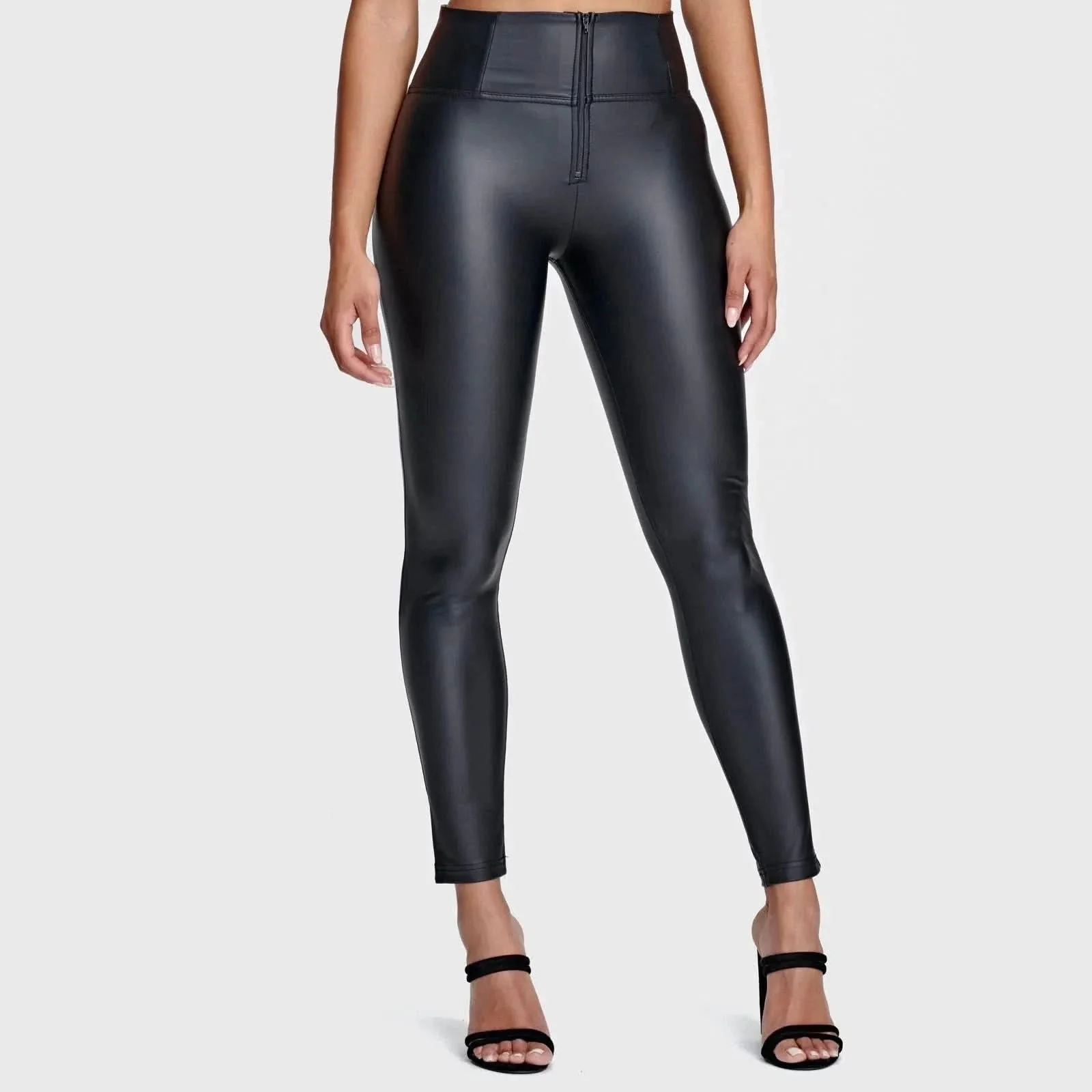 WRUP Faux Leather - High Waisted - Full Length - Black - Image 5
