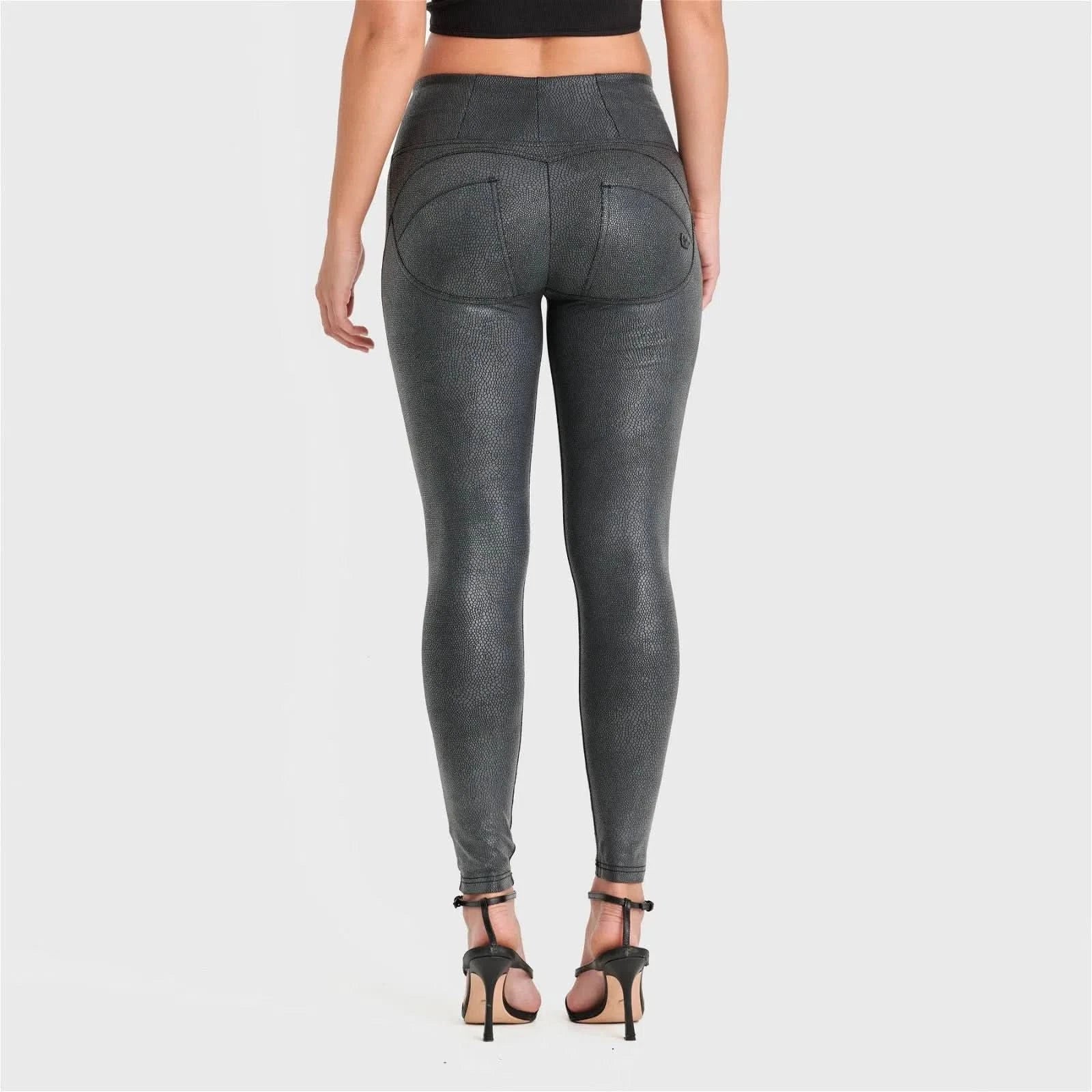 WRUP Snake Skin - High Waisted - Full Length - Black - Image 7