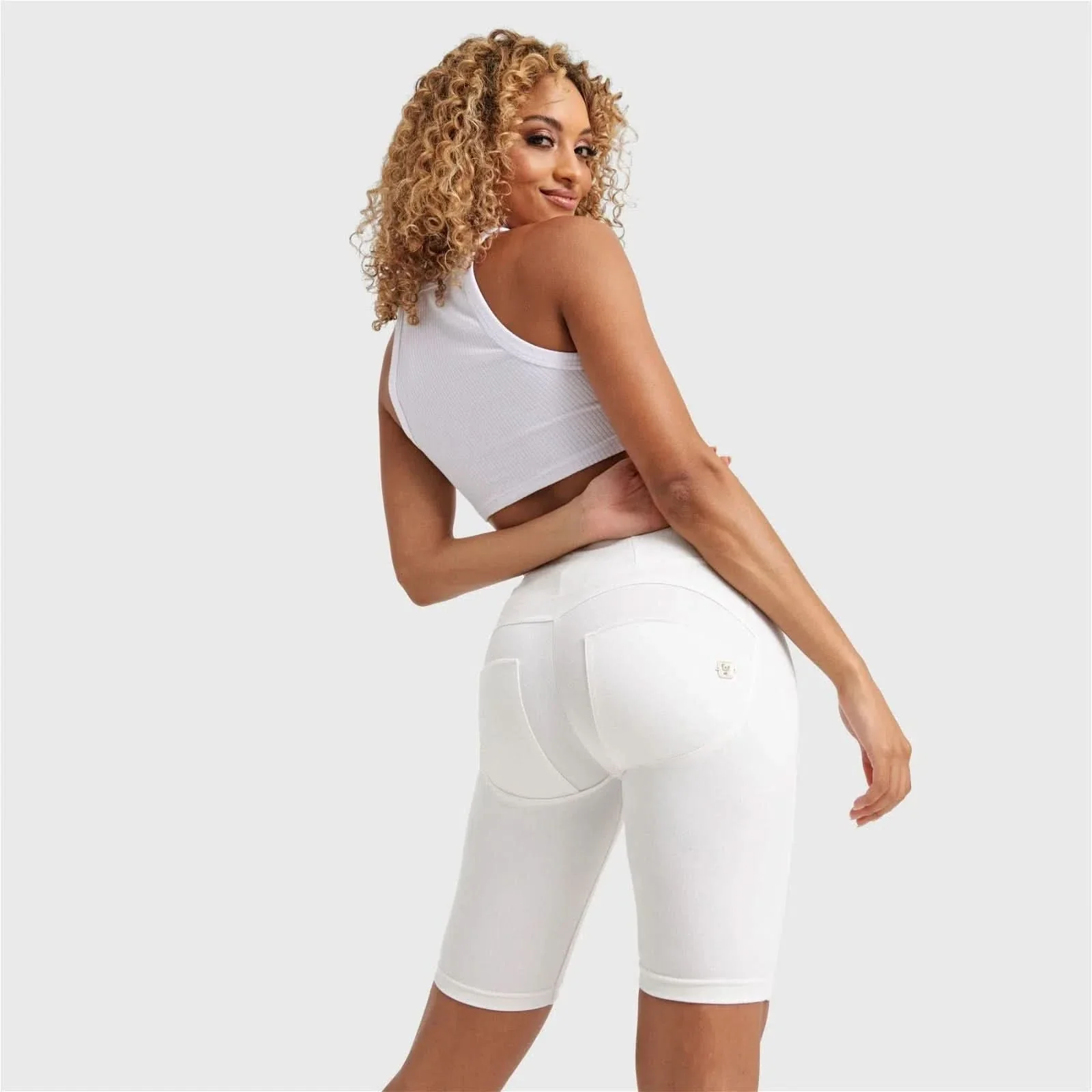 WRUP Drill Limited Edition - High Waisted - Biker Shorts - White - Image 3