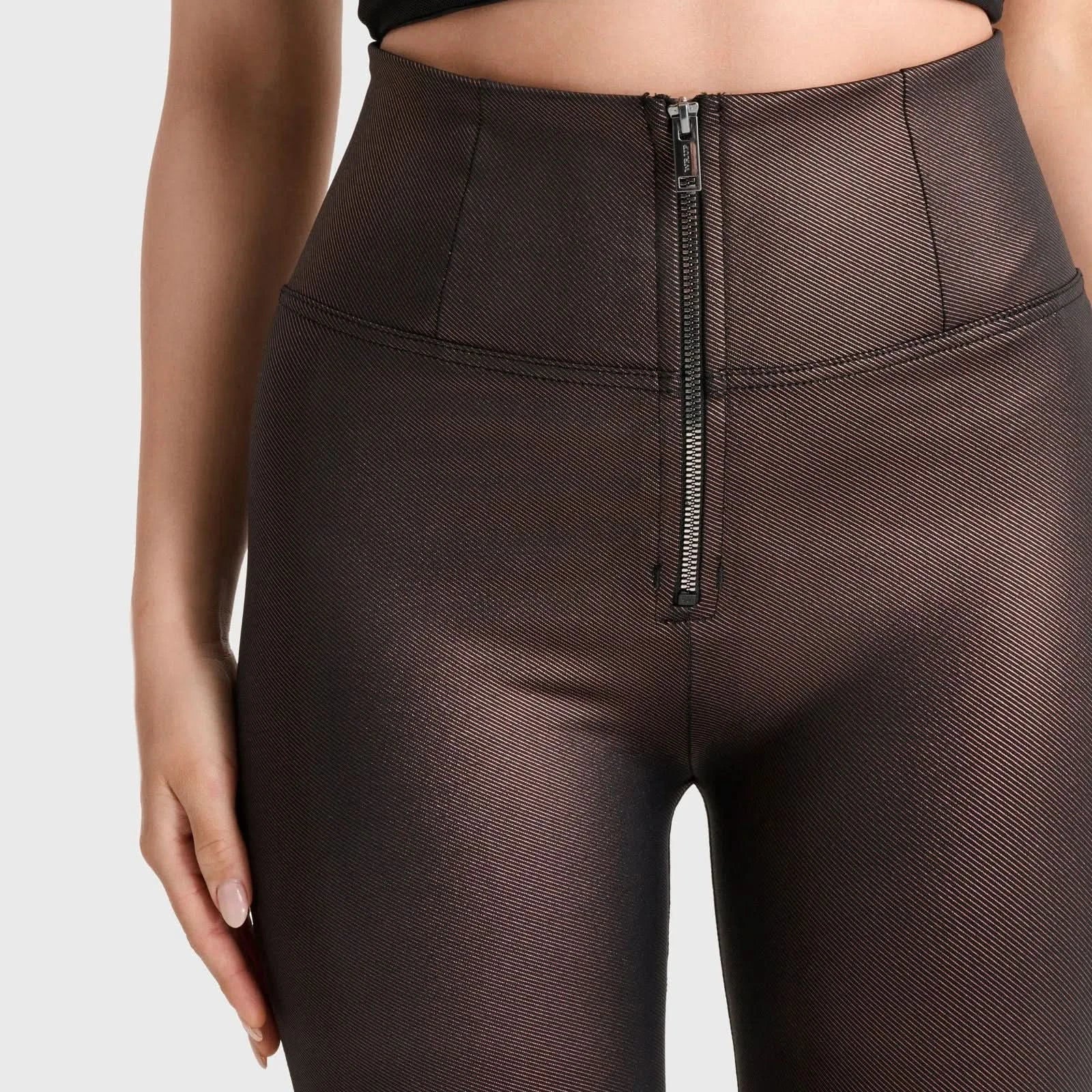 WRUP Luxe Shimmer Pants - Super High Waisted - Full Length - Bronze - Image 7
