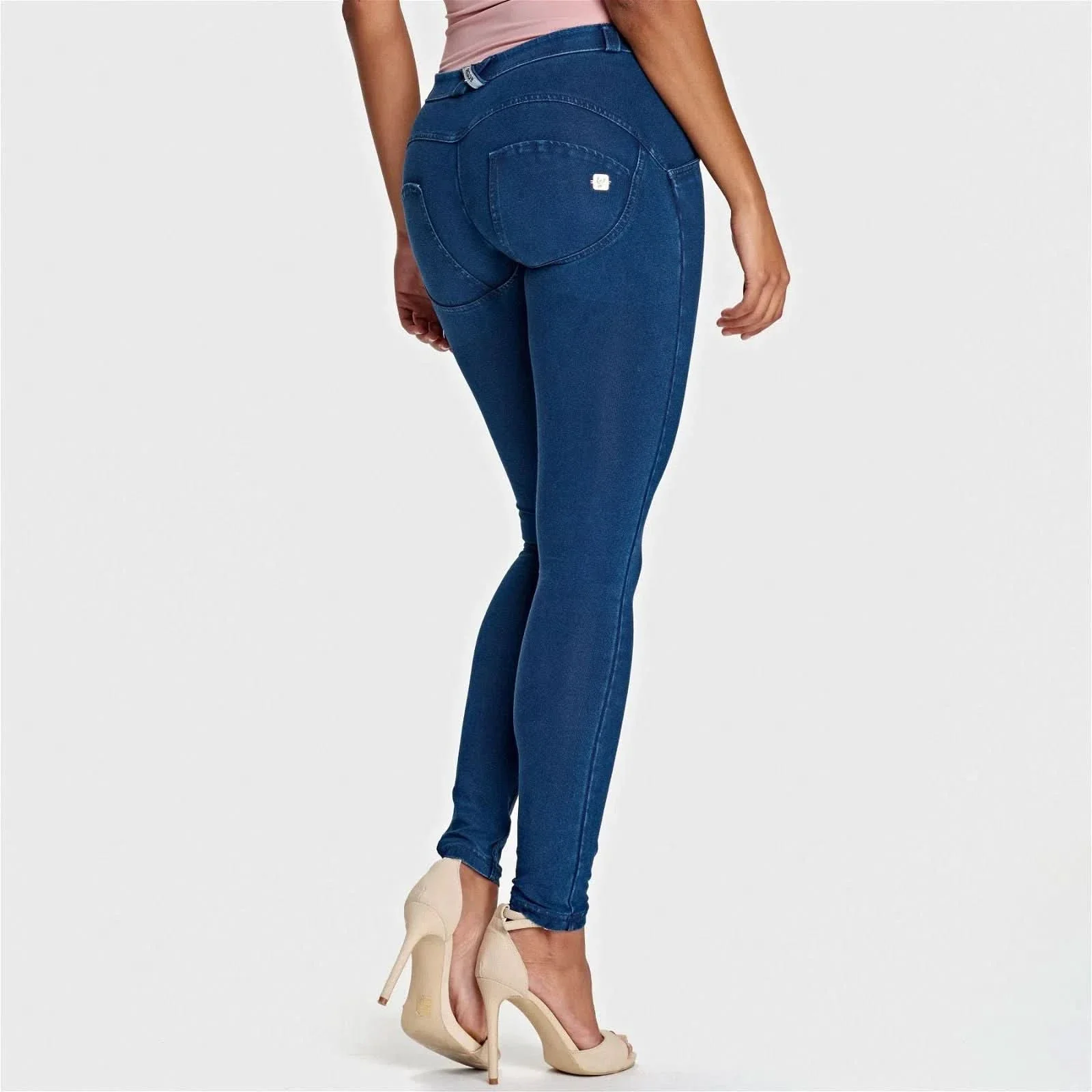 WRUP Denim - Mid Rise - Full Length - Dark Blue + Blue Stitching - Image 8