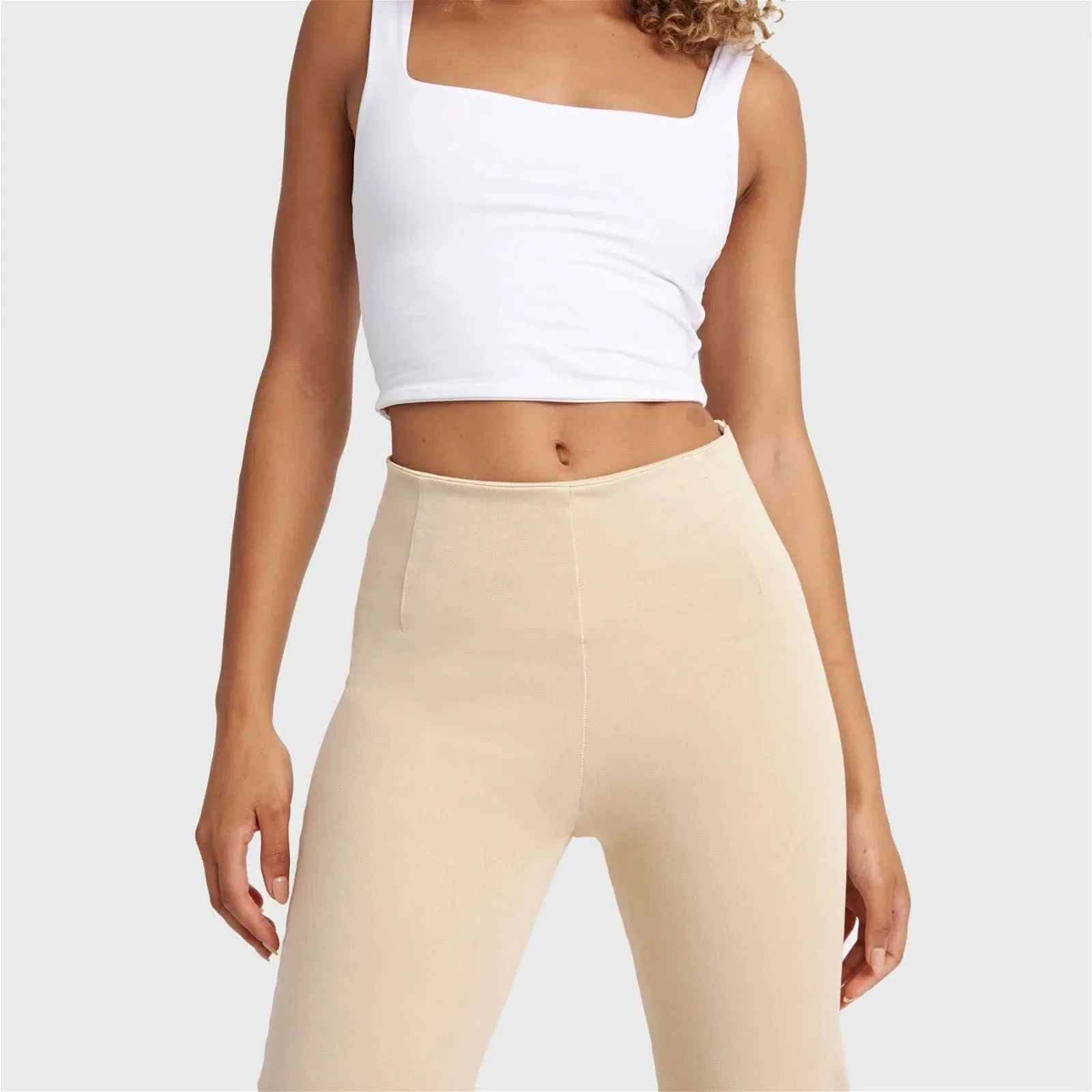 WRUP SNUG Jeans - High Waisted - Cropped - Beige - Image 6