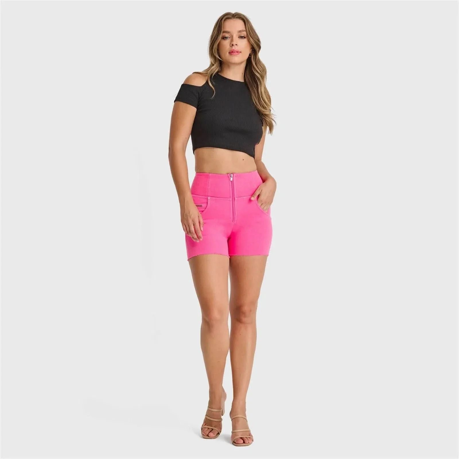 WRUP SNUG Jeans - High Waisted - Shorts - Candy Pink - Image 5