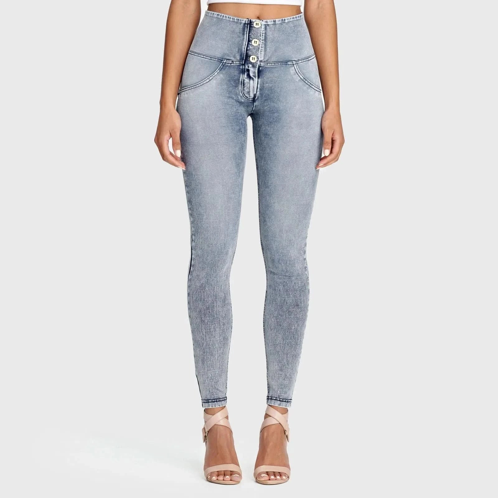 WRUP Denim - 3 Button High Waisted - Full Length - Stonewash - Image 9