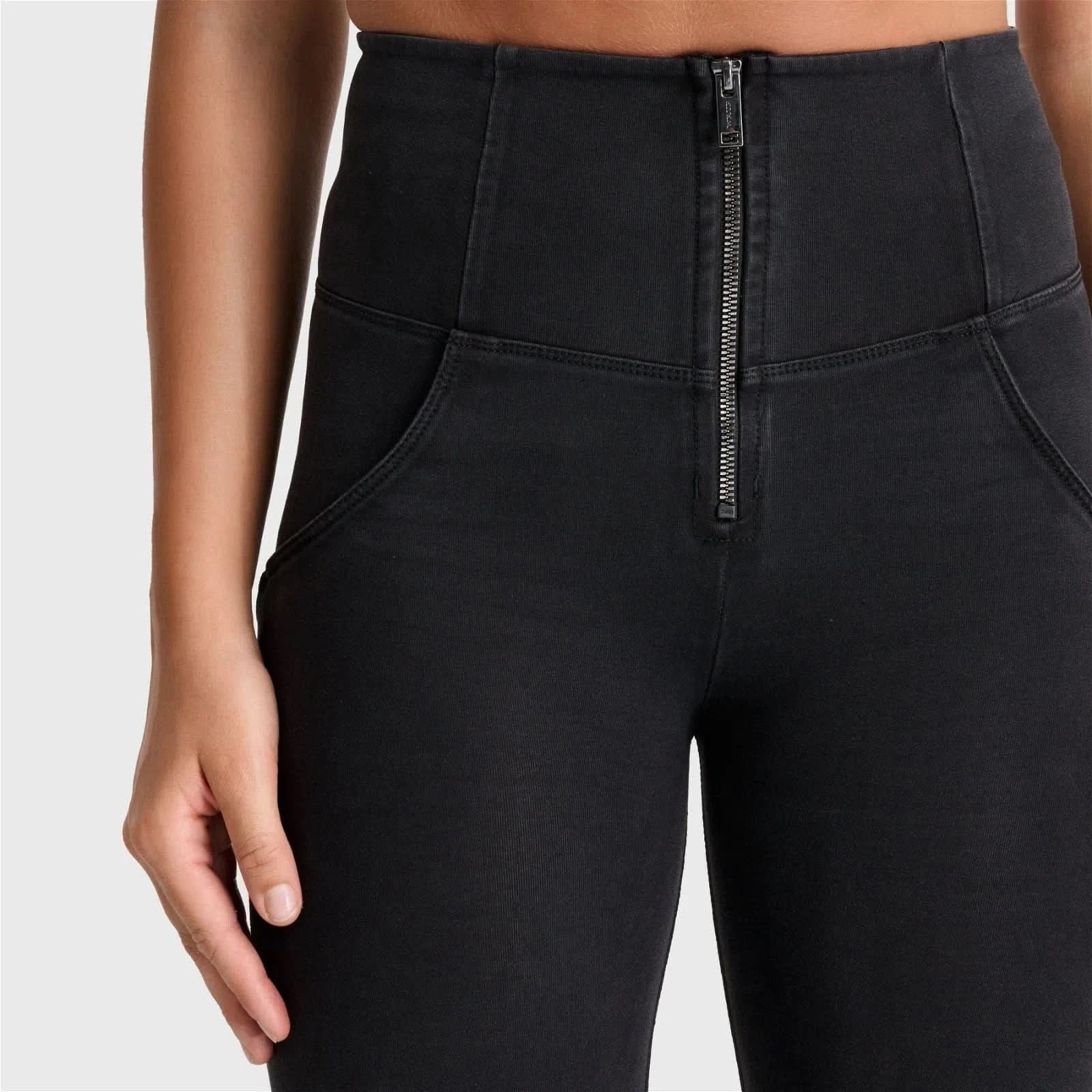 WRUP Denim - High Waisted - Super Flare - Black + Black Stitching - Image 8