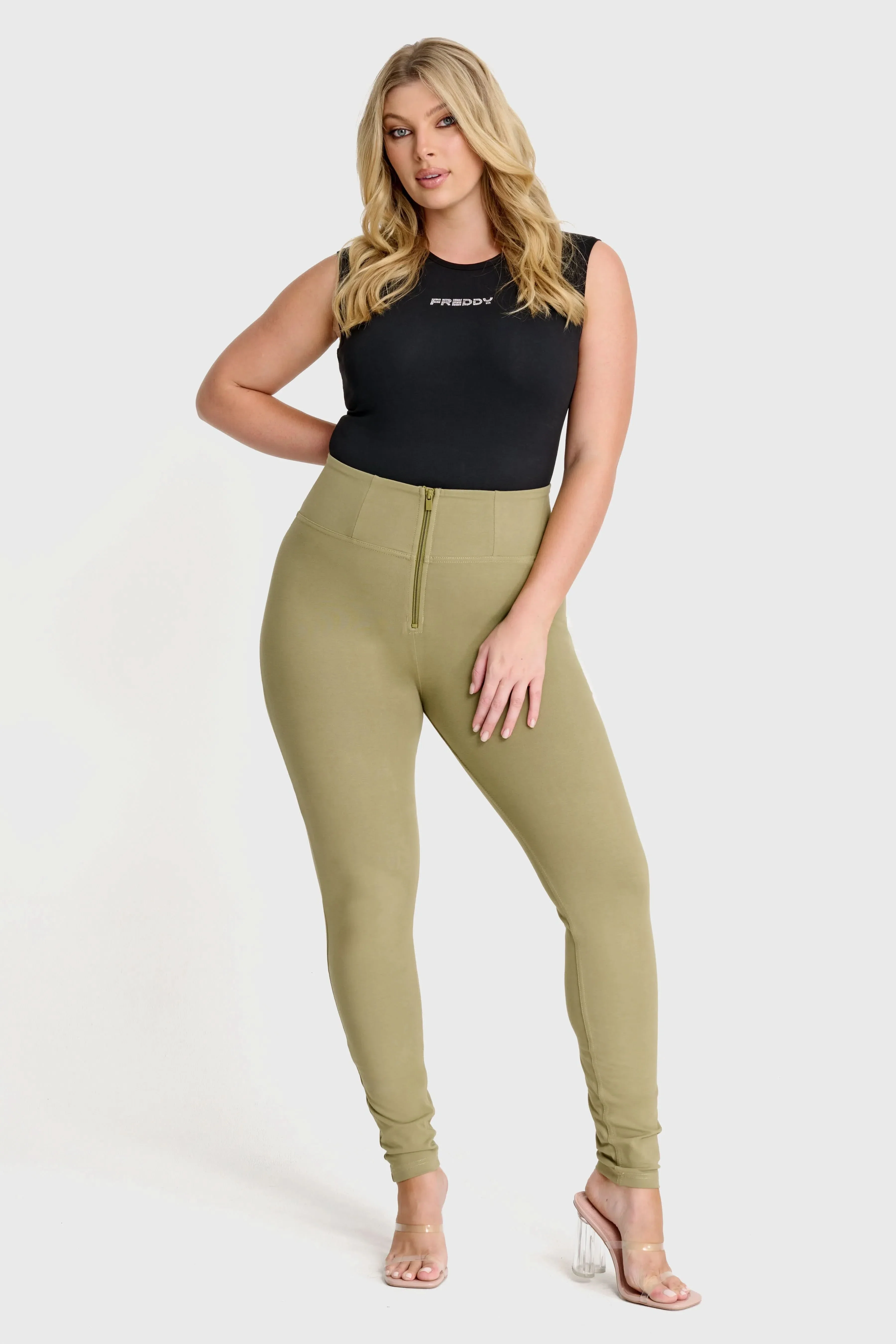 WRUP Fashion - High Waisted - Full Length - Sage Green - Image 2
