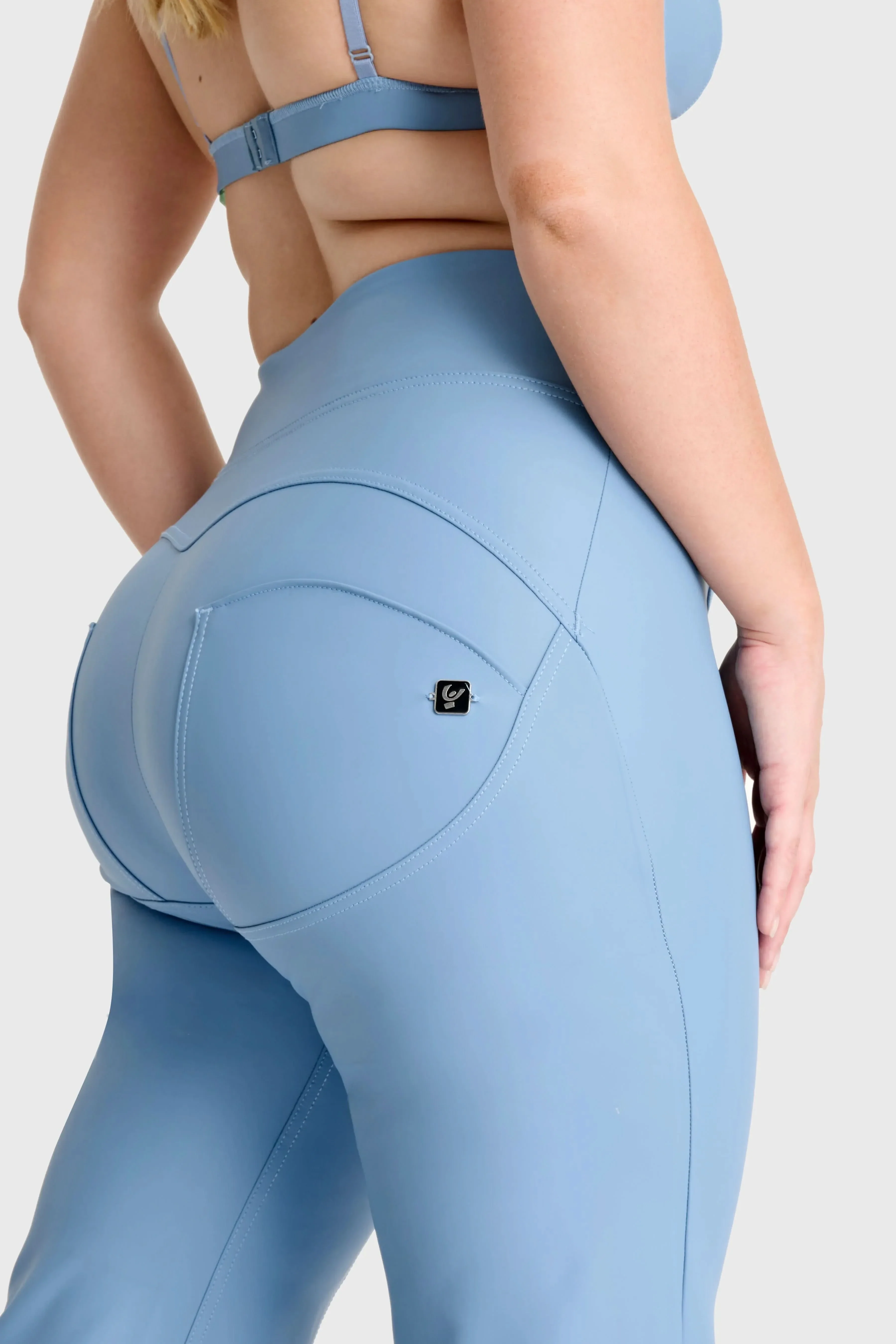 WRUP Faux Leather - Super High Waisted - Super Flare - Baby Blue - Image 6