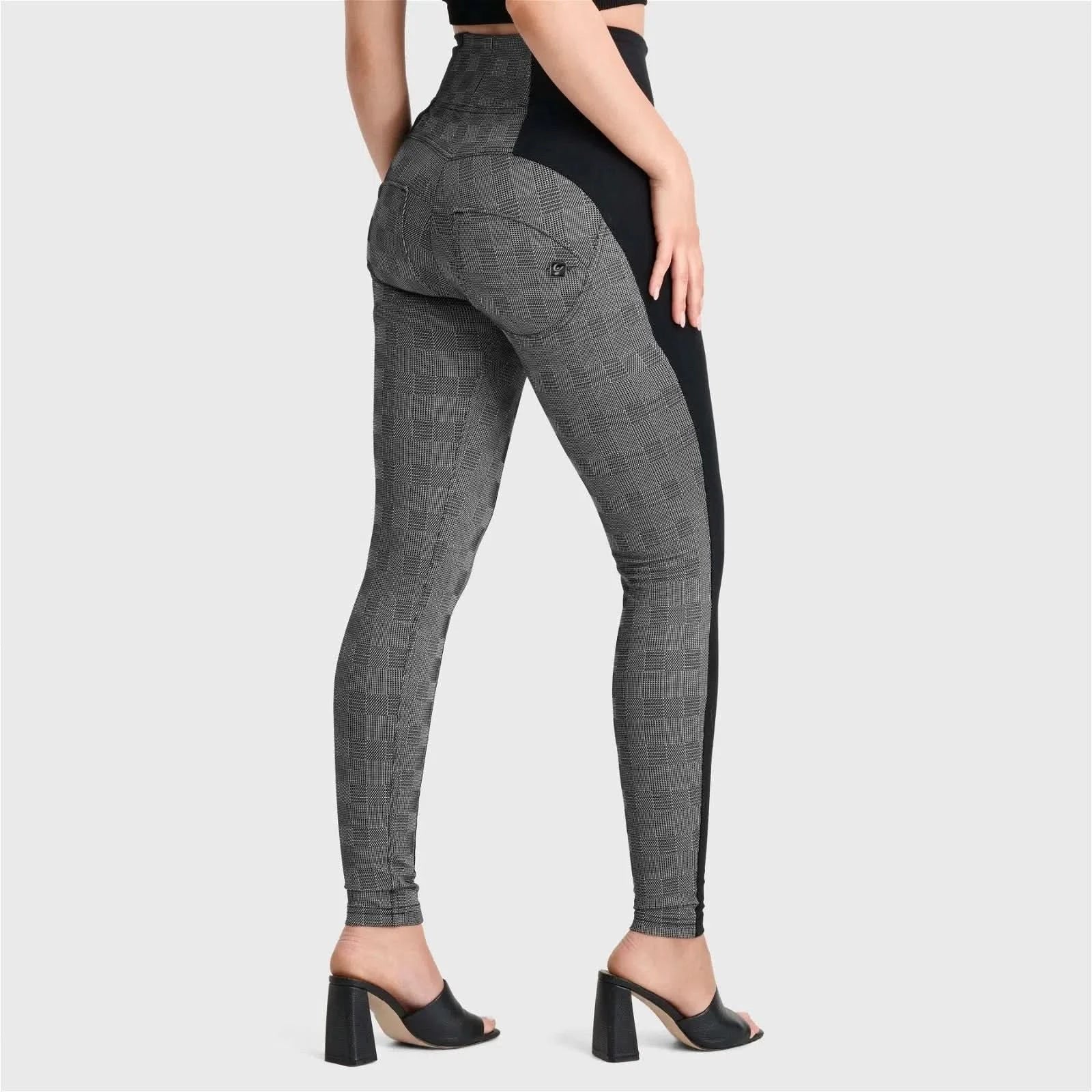 WRUP Mosaic Weave Fashion - Super High Waisted - Full Length - Grey - Image 3