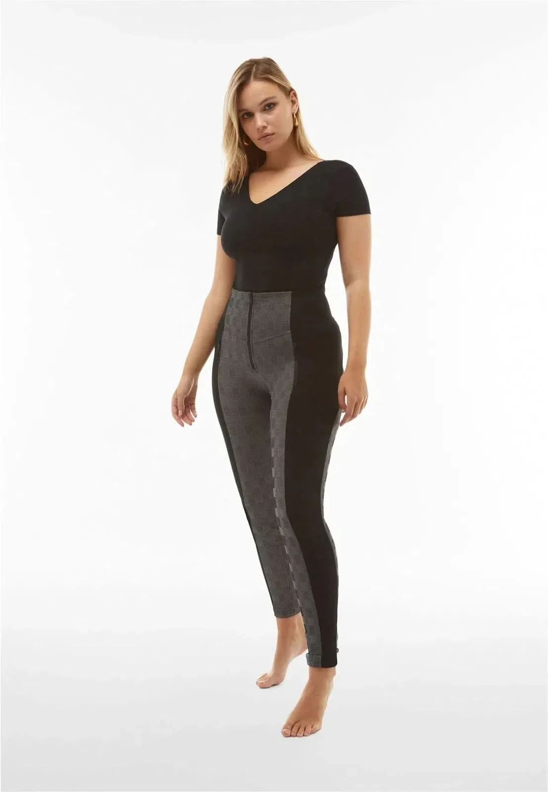 WRUP Mosaic Weave Fashion - Super High Waisted - Full Length - Grey - Image 7