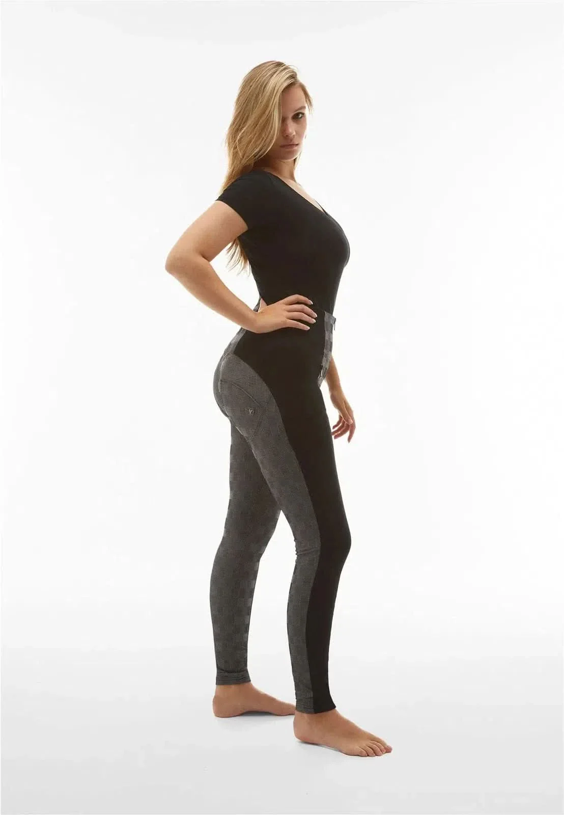 WRUP Mosaic Weave Fashion - Super High Waisted - Full Length - Grey - Image 8