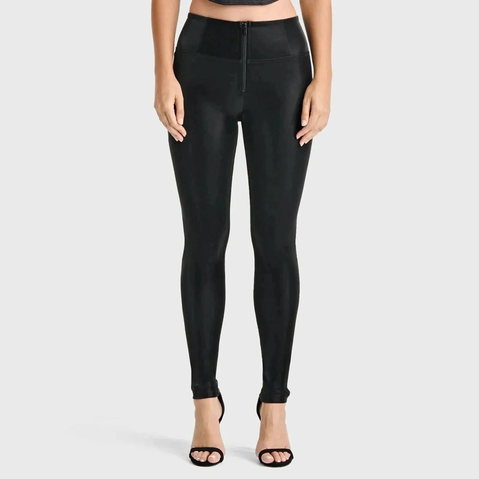 WRUP Velvet Leather - High Waisted - Full Length - Black - Image 5
