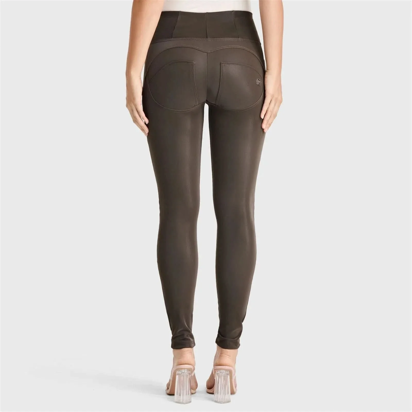 WRUP Velvet Leather - High Waisted - Full Length - Chocolate - Image 2